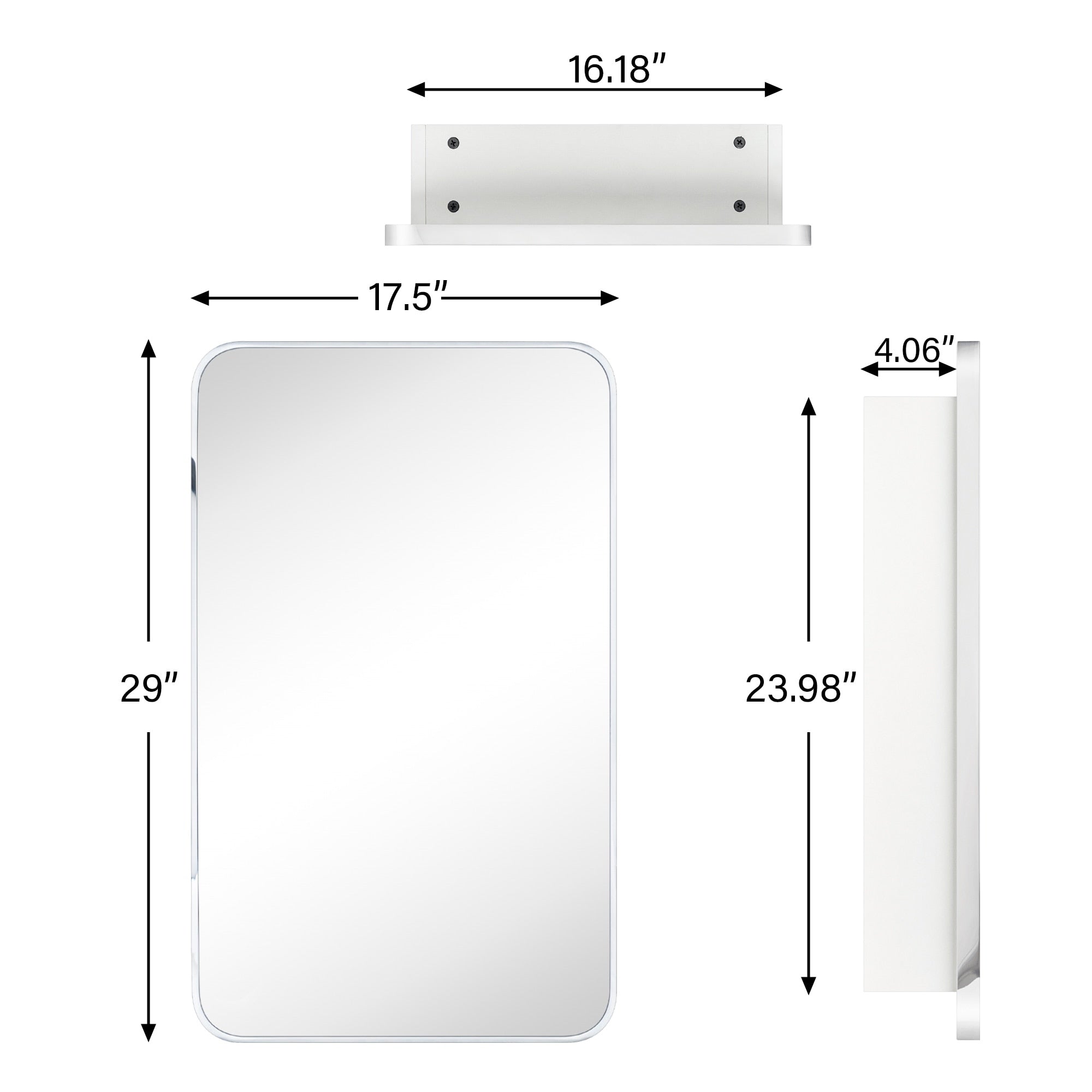 TEHOME Garnes Recessed or Surface Mount Framed Medicine Cabinet with Adjustable Shelves