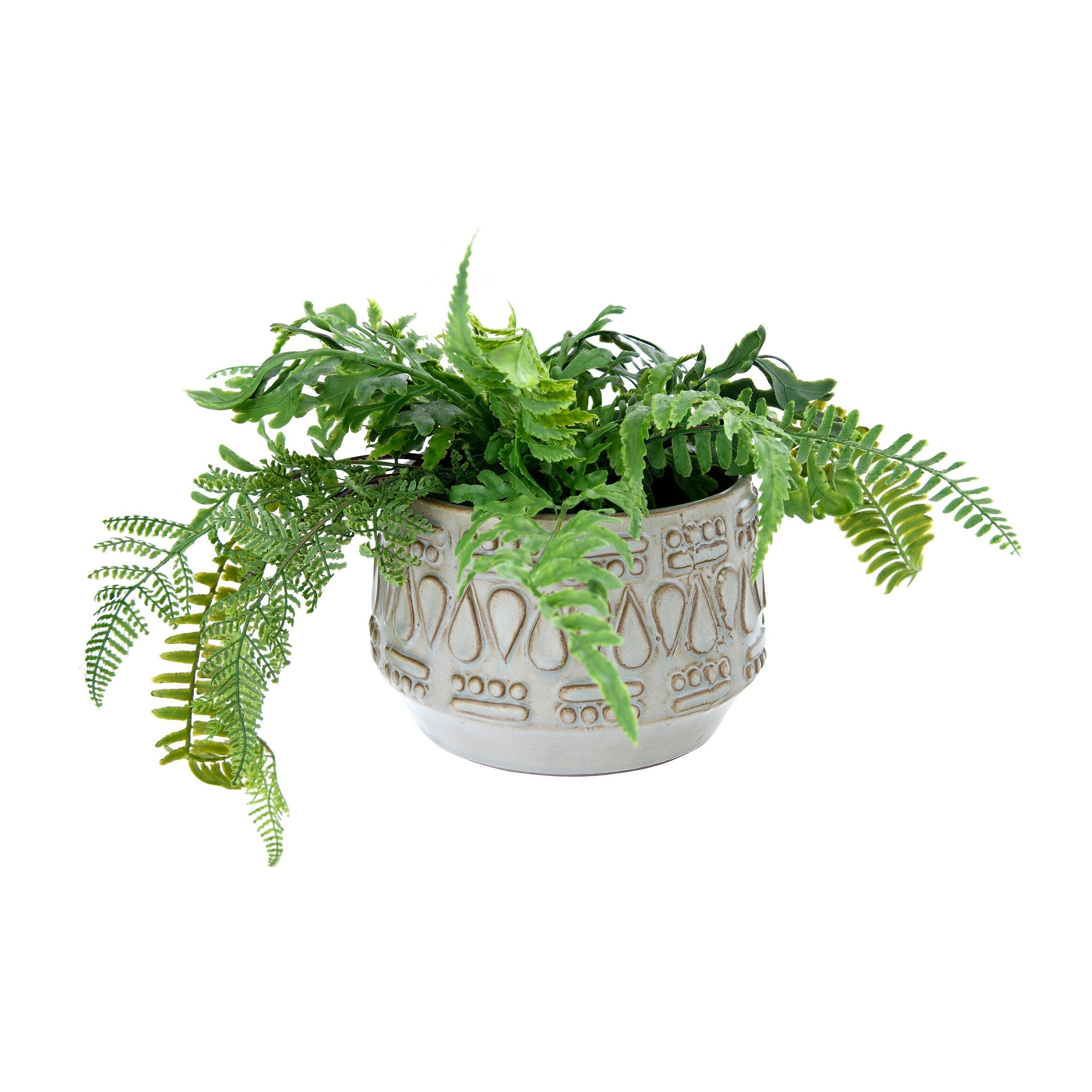 Embossed Stoneware Planter