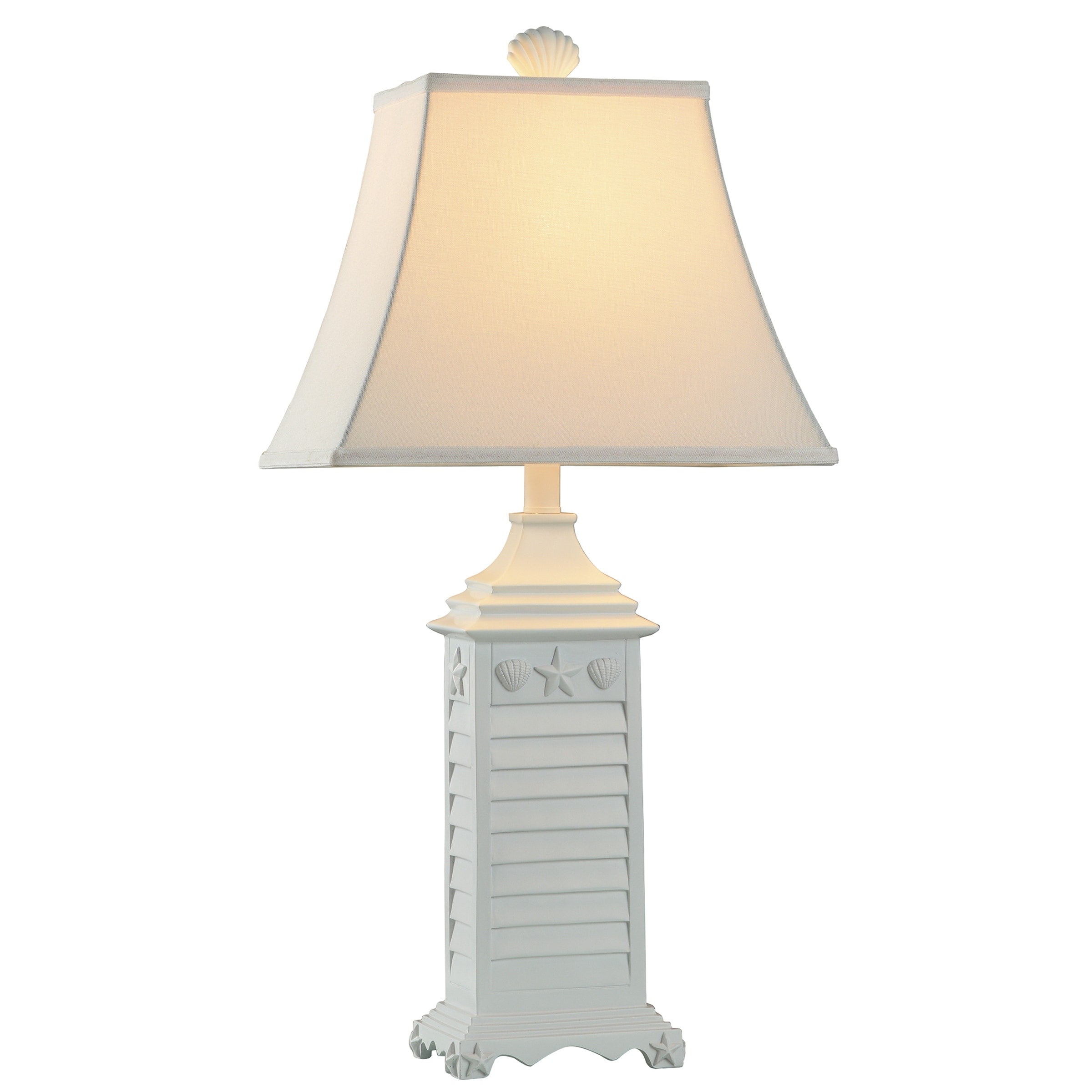 StyleCraft White Of Monterey Table Lamp - White Softback Fabric Shade