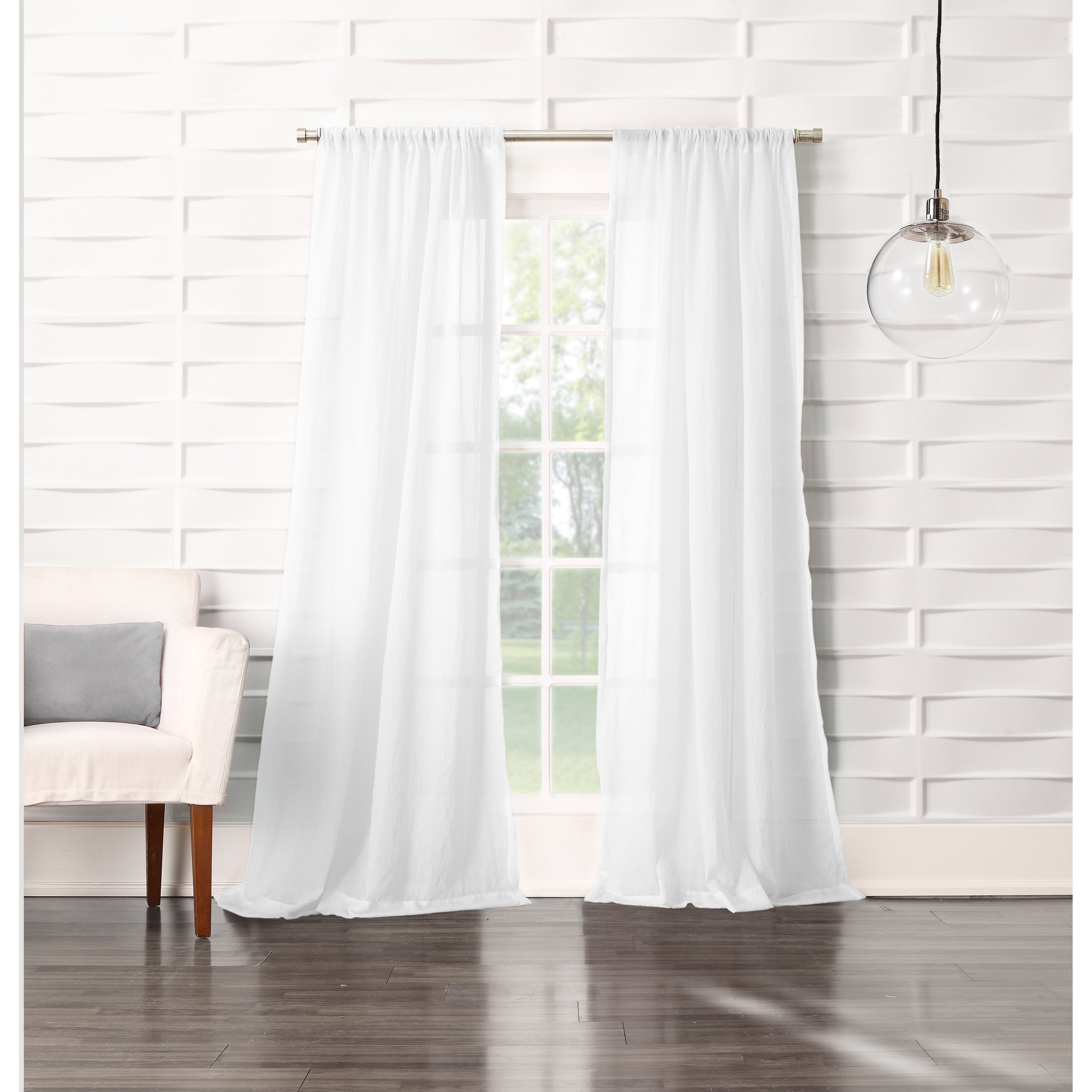 No. 918 Ladonna Crushed Texture Semi-Sheer Rod Pocket Curtain Panel, Single Panel