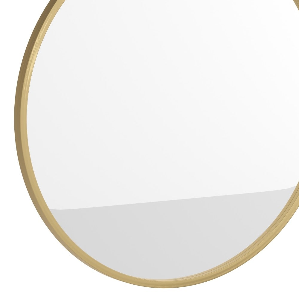 Wall Mount Shatterproof Round Accent Wall Mirror with Metal Frame