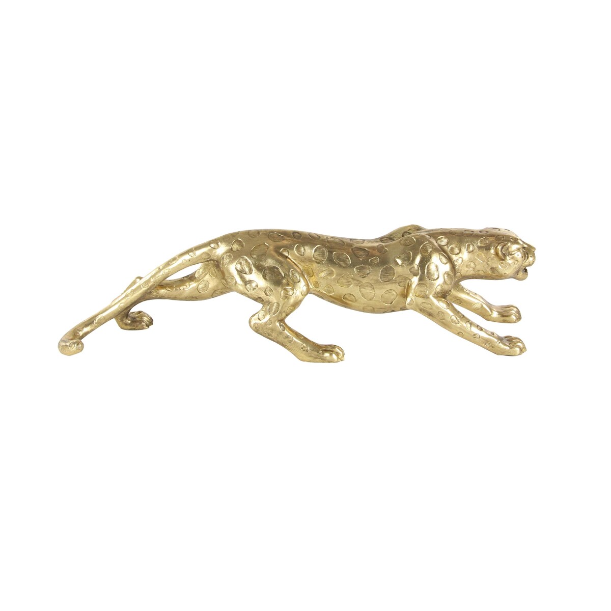 Polystone Leopard Decorative Sculpture - Gold - Roche River Decor