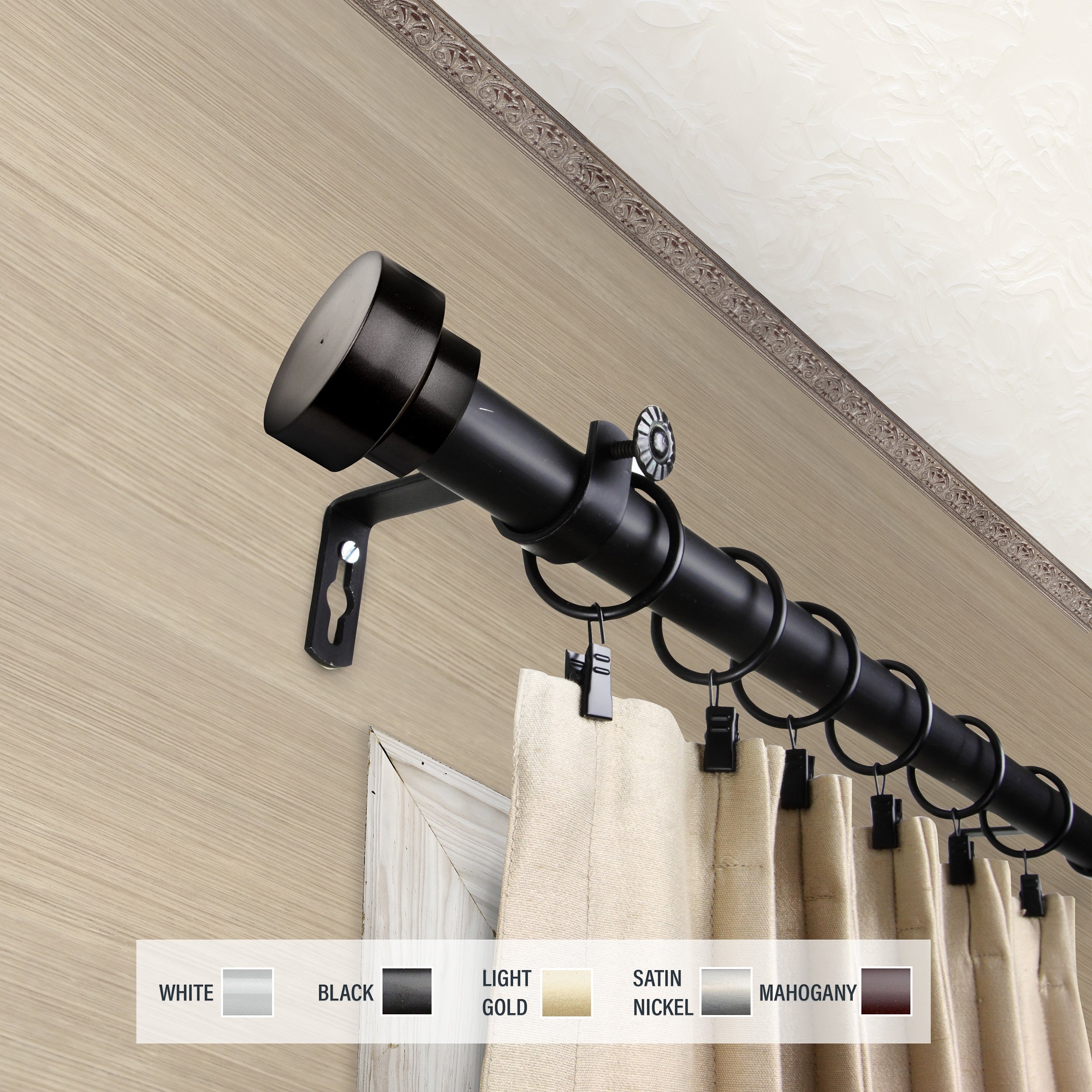 InStyleDesign Beret 1 inch Diameter Adjustable Curtain Rod