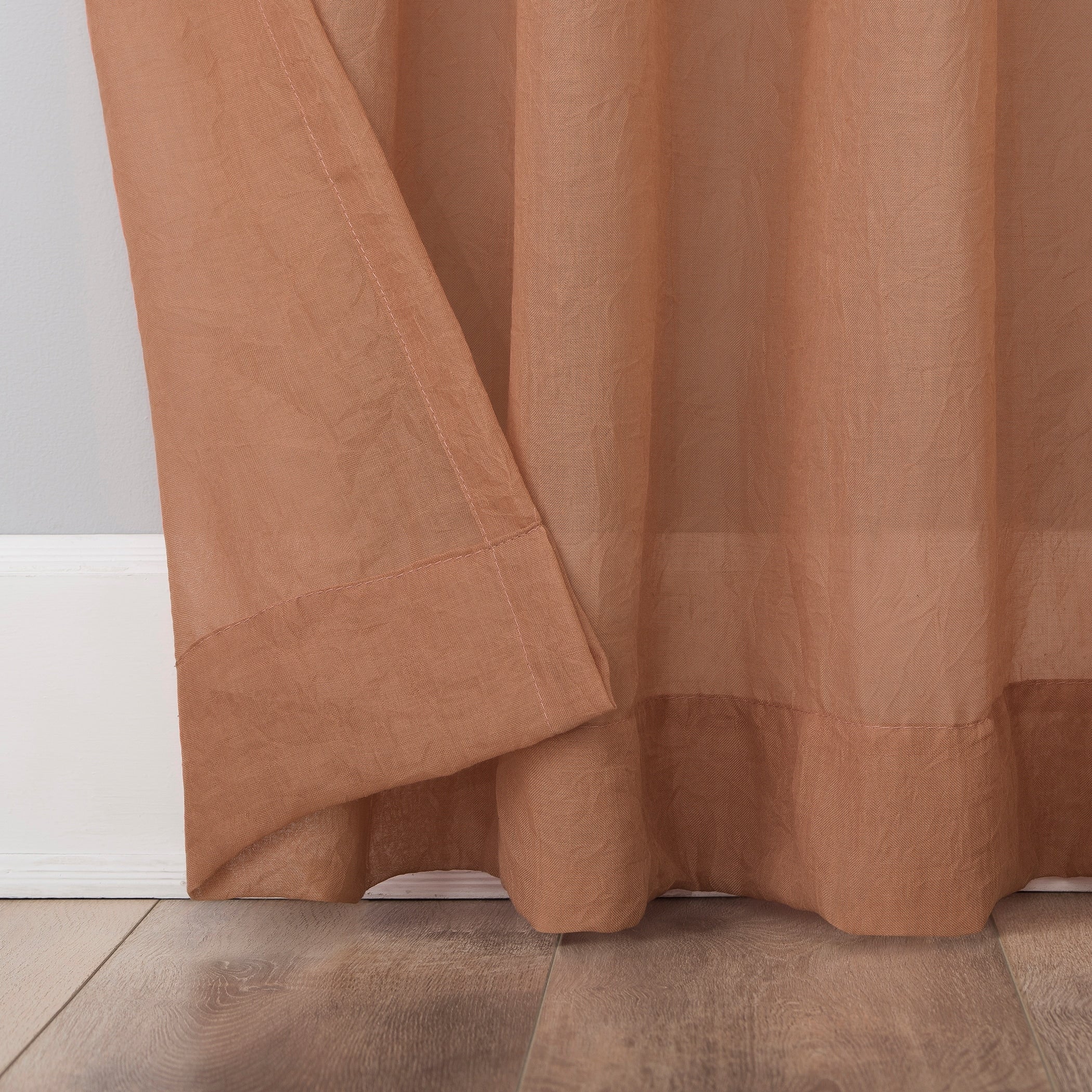 No. 918 Ladonna Crushed Texture Semi-Sheer Rod Pocket Curtain Panel, Single Panel