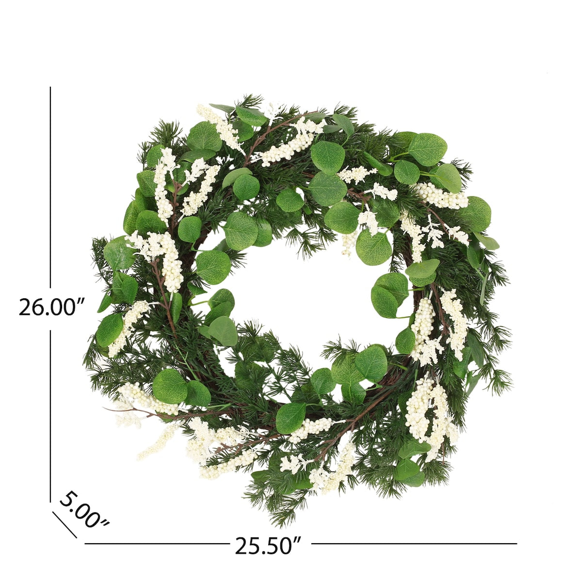 25.5 Leaves/Berry Wreath - As Picture Show