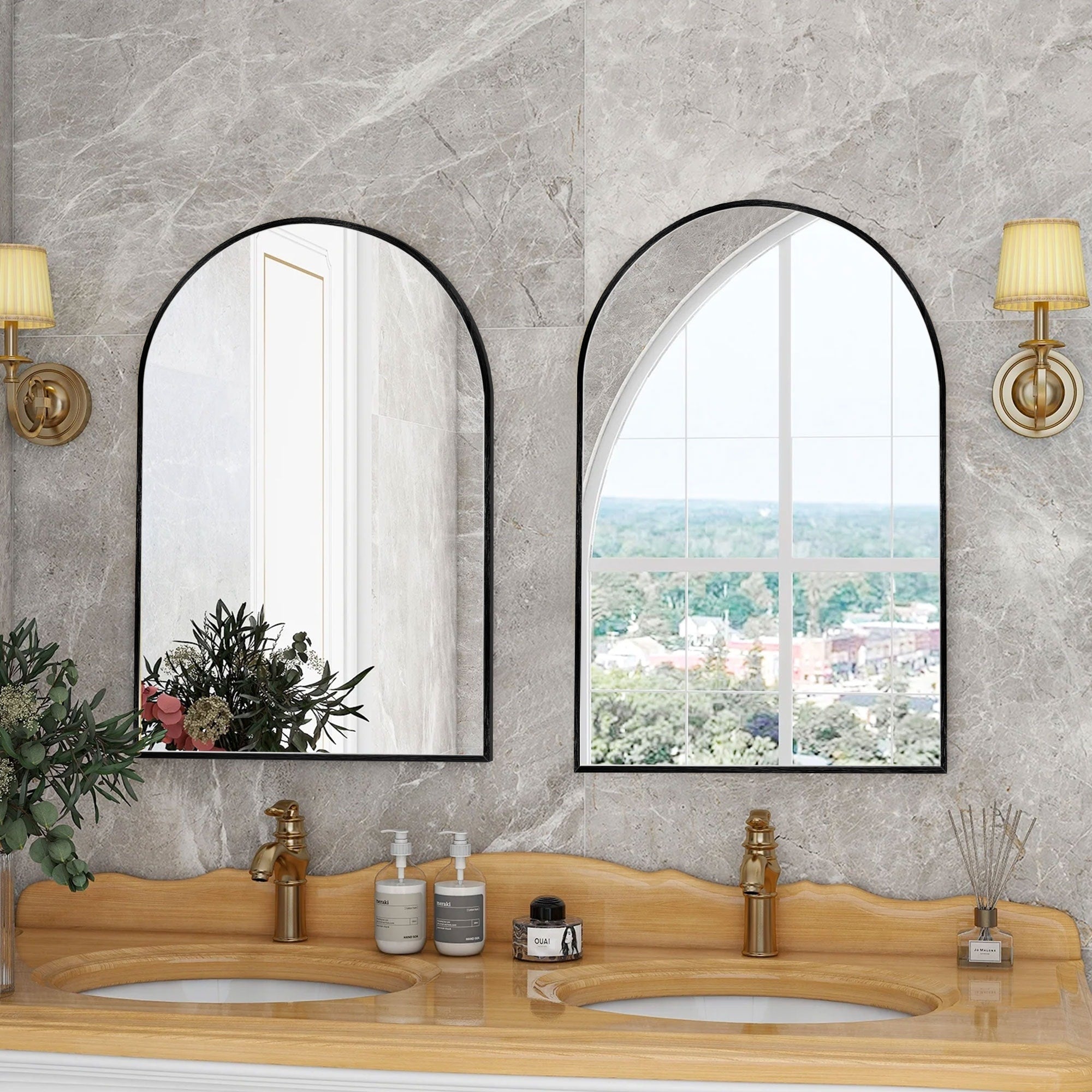 Modern Arch Bathroom Wall Mounted Vanity Mirror - 24x36