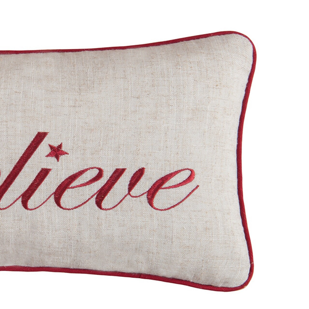 Christmas Believe Embroidered 10x19 Throw Decorative Accent Throw Pillow