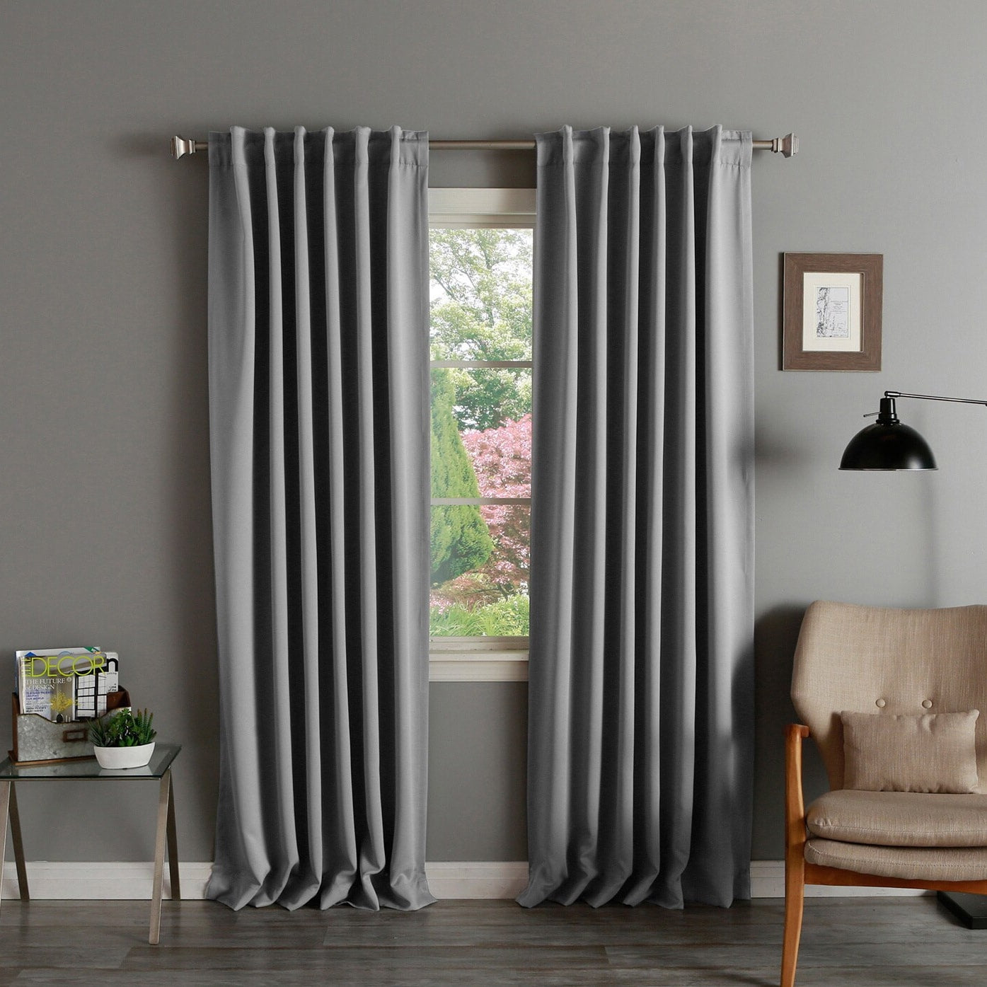 Solid Insulated Thermal Blackout Curtain Panel Pair