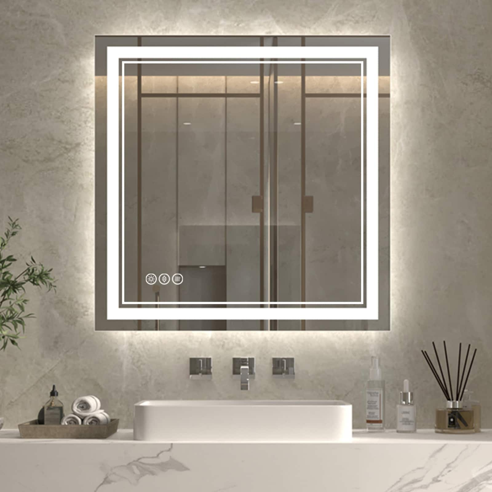 ExBrite Anti-Fog LED Bathroom Mirror with Endless Dimming