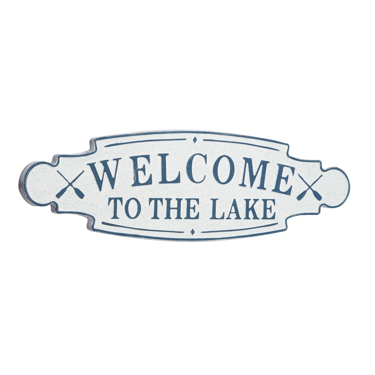 Metal Sign Welcome To the Lake Home Wall Decor - Blue - Roche River Decor