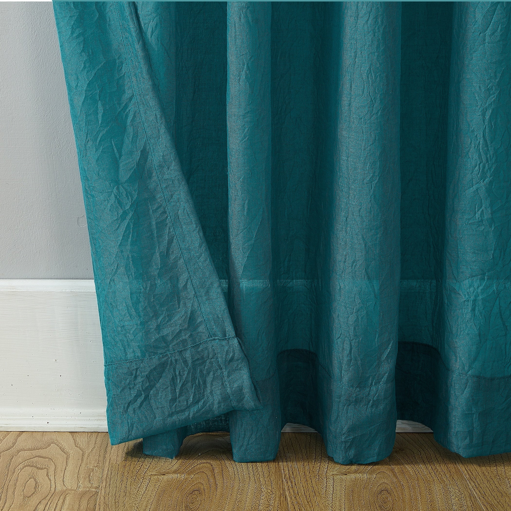 No. 918 Ladonna Crushed Texture Semi-Sheer Rod Pocket Curtain Panel, Single Panel