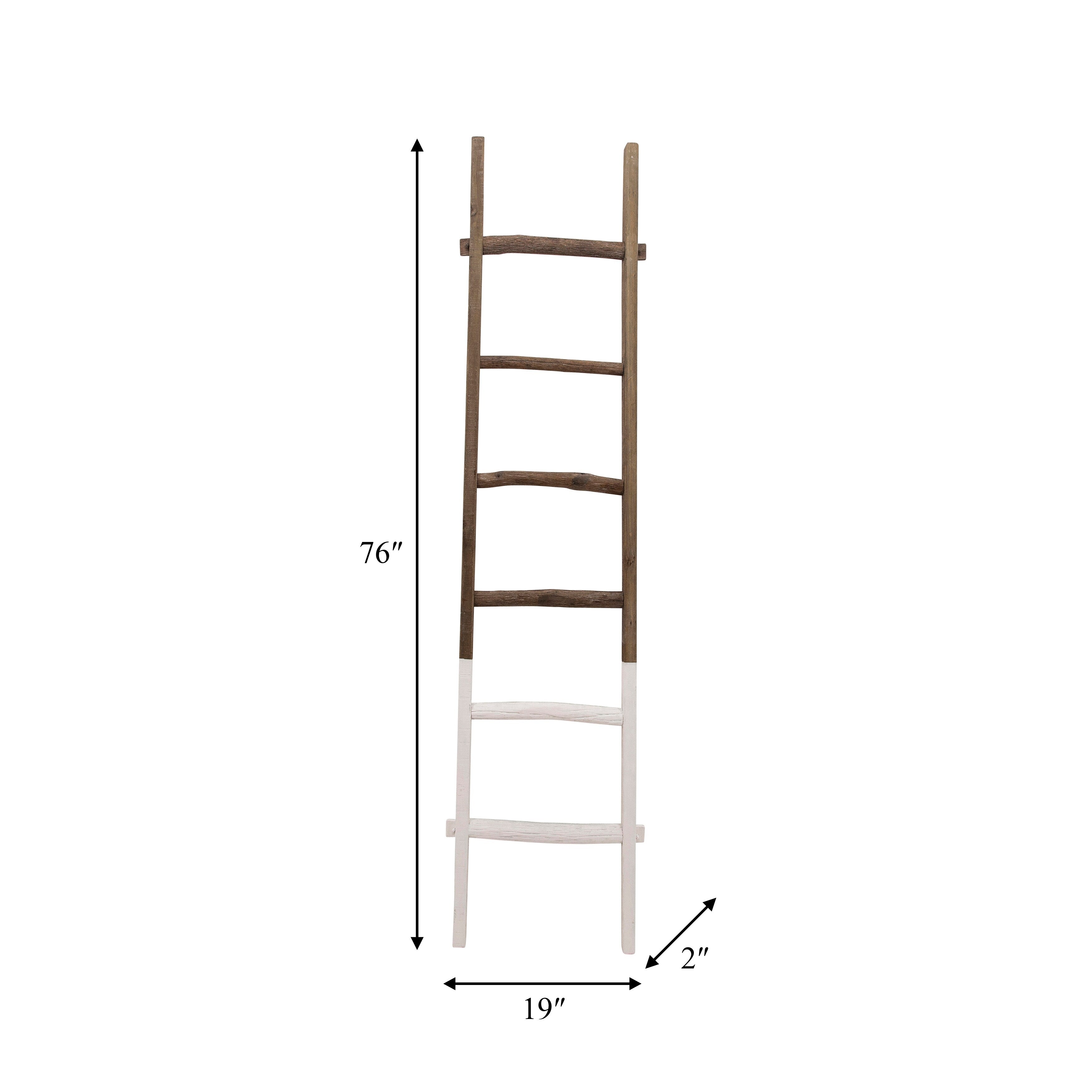 Sagebrook Home Rustic 6ft Tall Blanket Ladder, Decorative Freestanding Ladder For Storage - 19 x 2 x 76