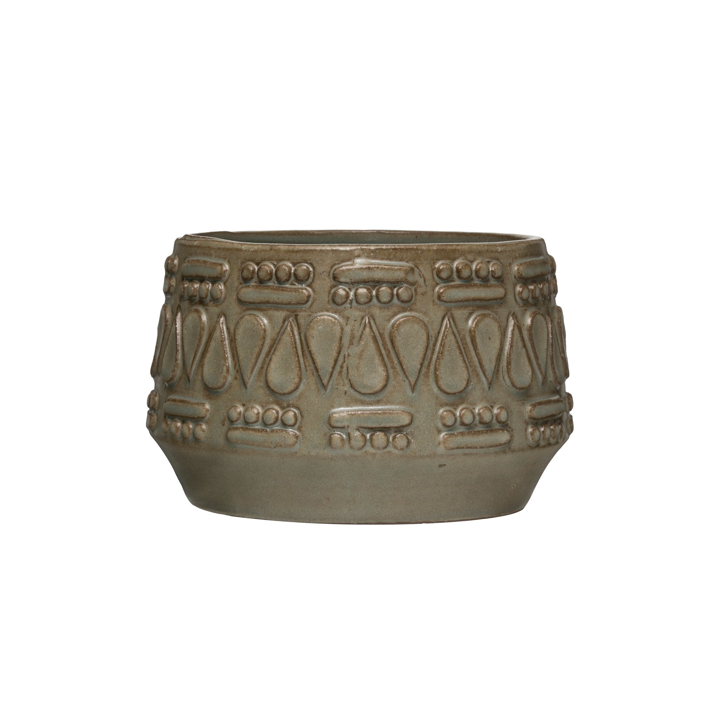 Embossed Stoneware Planter