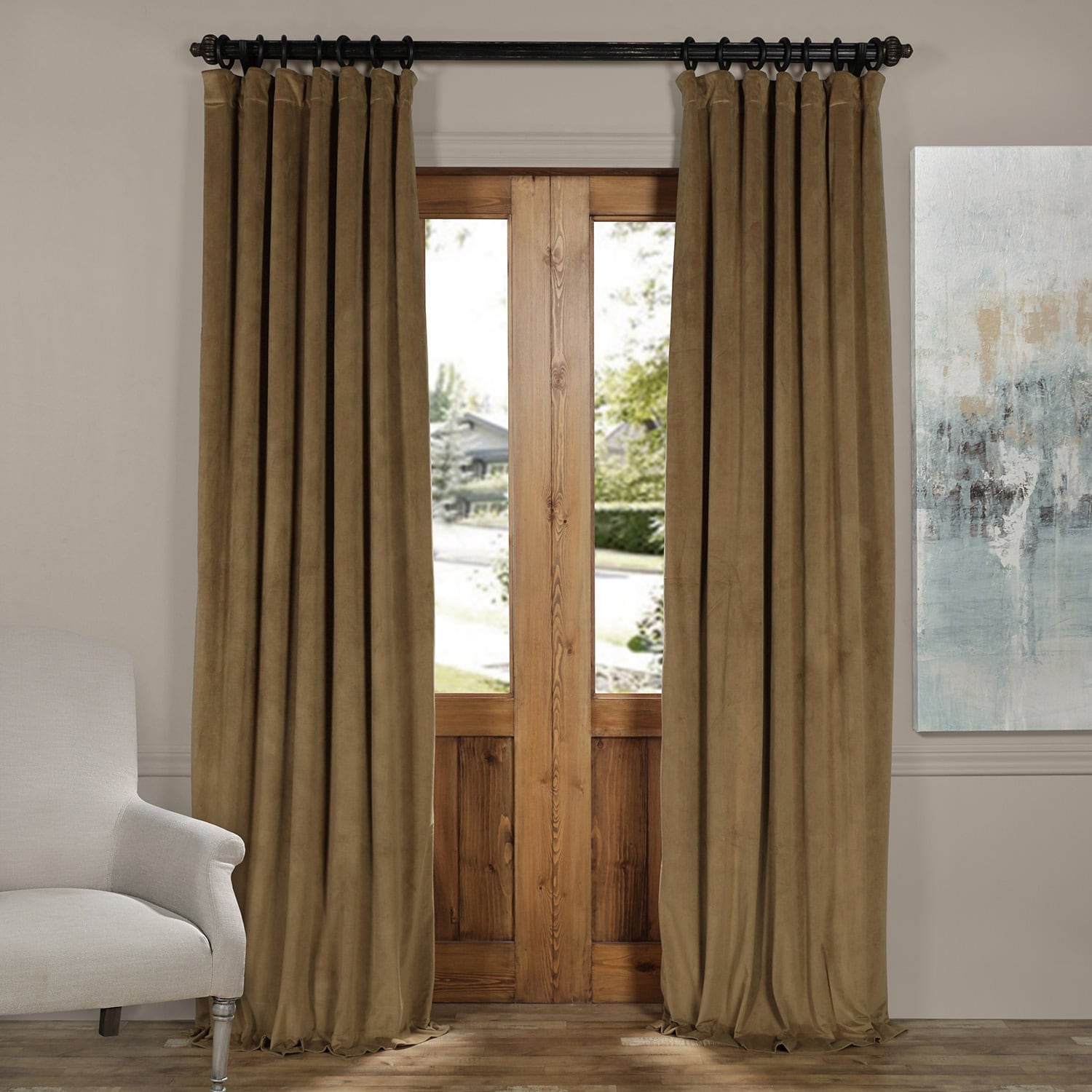 Exclusive Fabrics Signature Velvet Blackout Curtains (1 Panel) - Luxurious Single Drapery for Enhanced Light Blockage