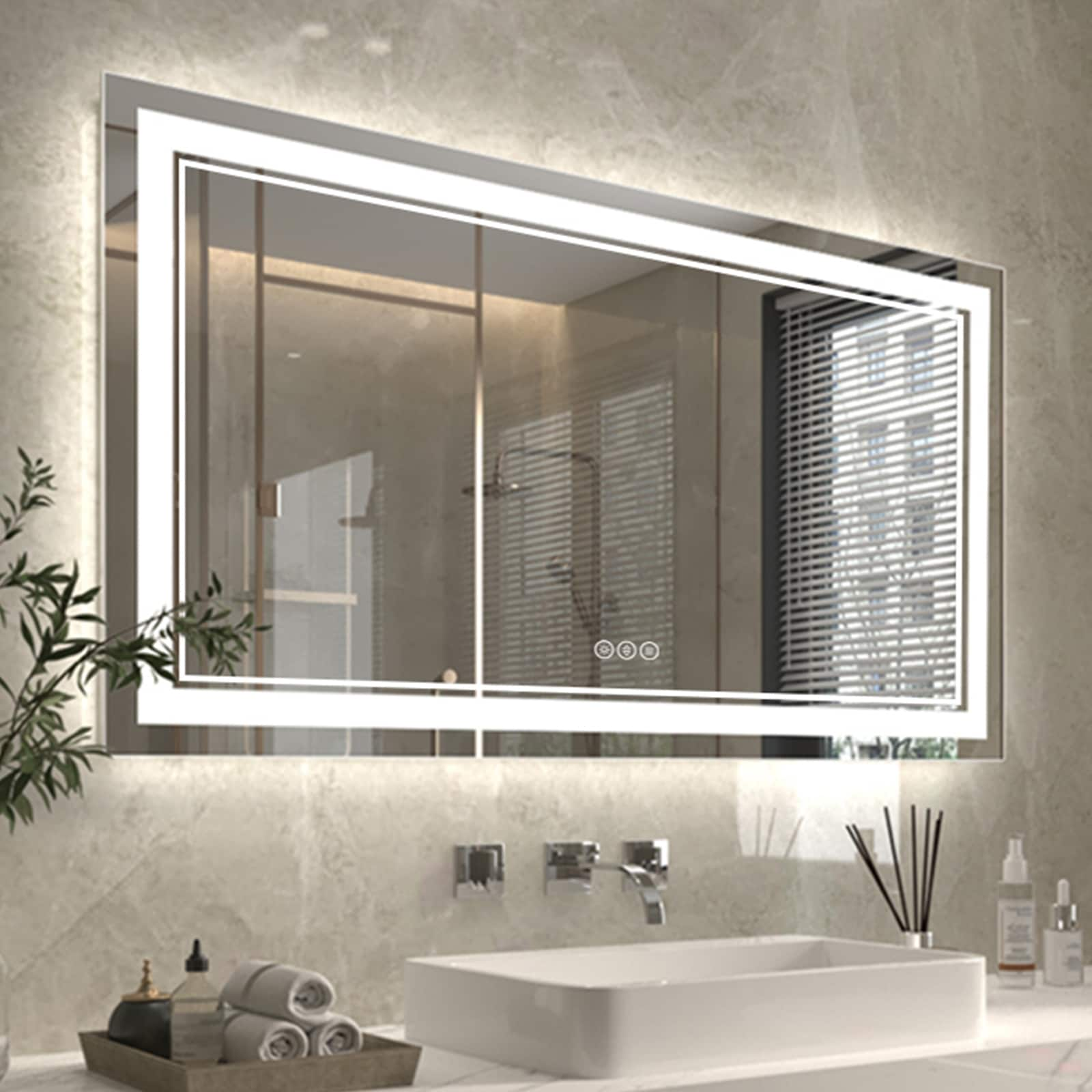 ExBrite Anti-Fog LED Bathroom Mirror with Endless Dimming