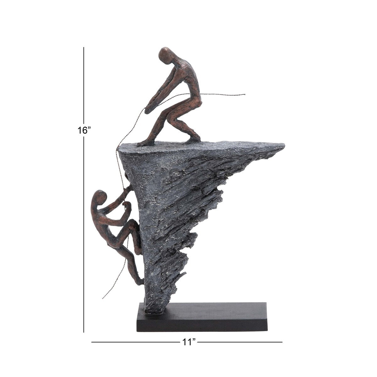 Polystone People Climbing Decorative Sculpture - Gray - Roche River Decor