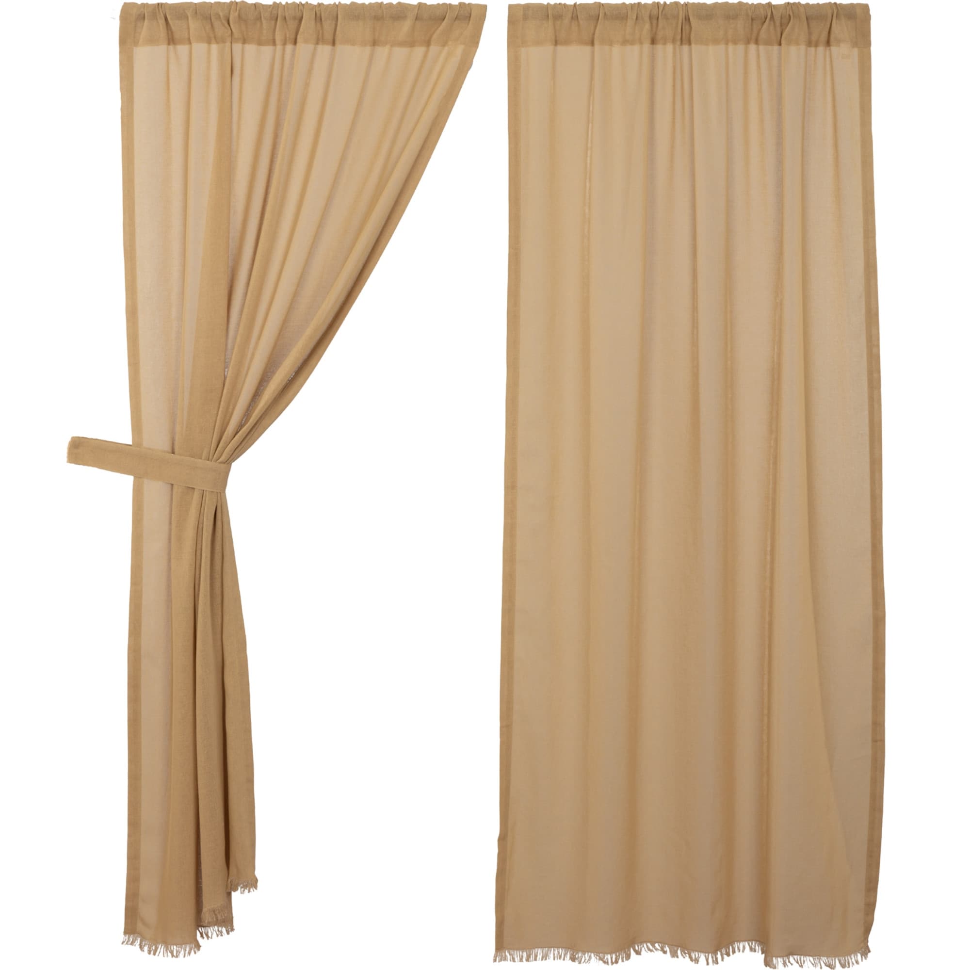 Tobacco Cloth Fringed Short Panel - Short Panel 63x36 - Short Panel 63x36