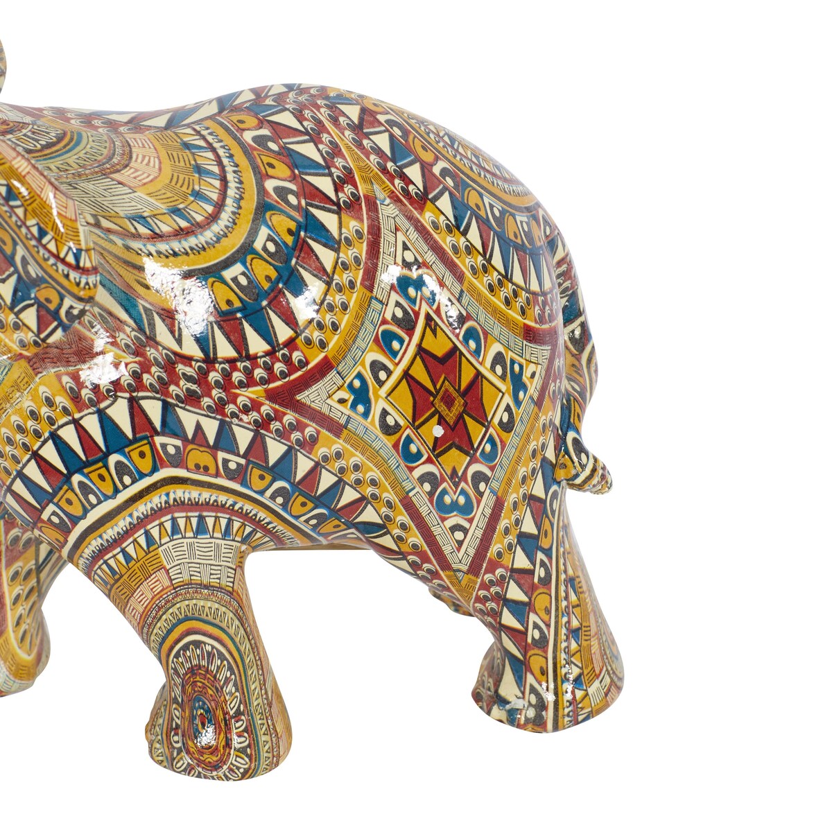 Polystone Elephant Decorative Sculpture - Multi Colored - Roche River Decor