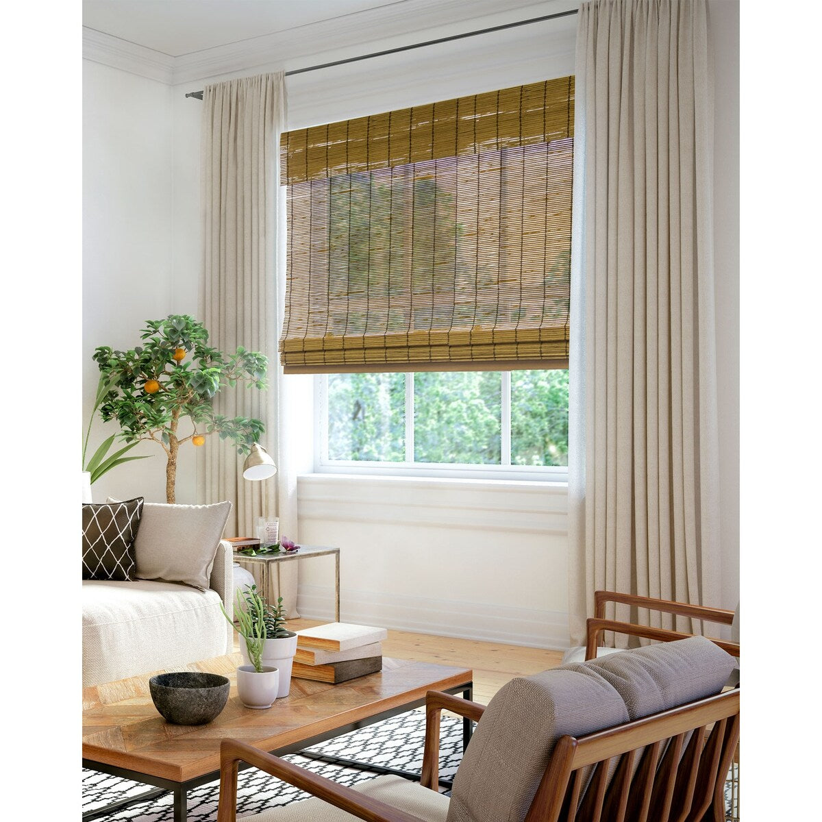 Chicology Cordless Bamboo Light-filtering Roman Shades