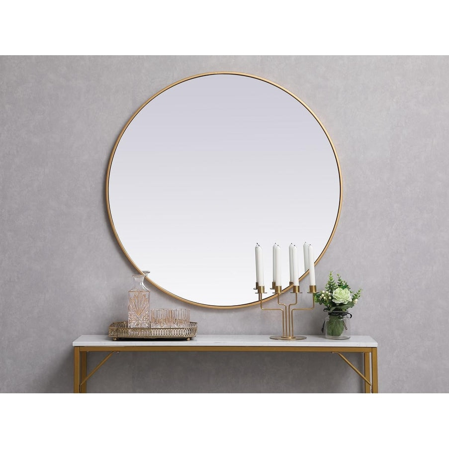 Carson Carrington Labbemala Metal Frame Round Mirror