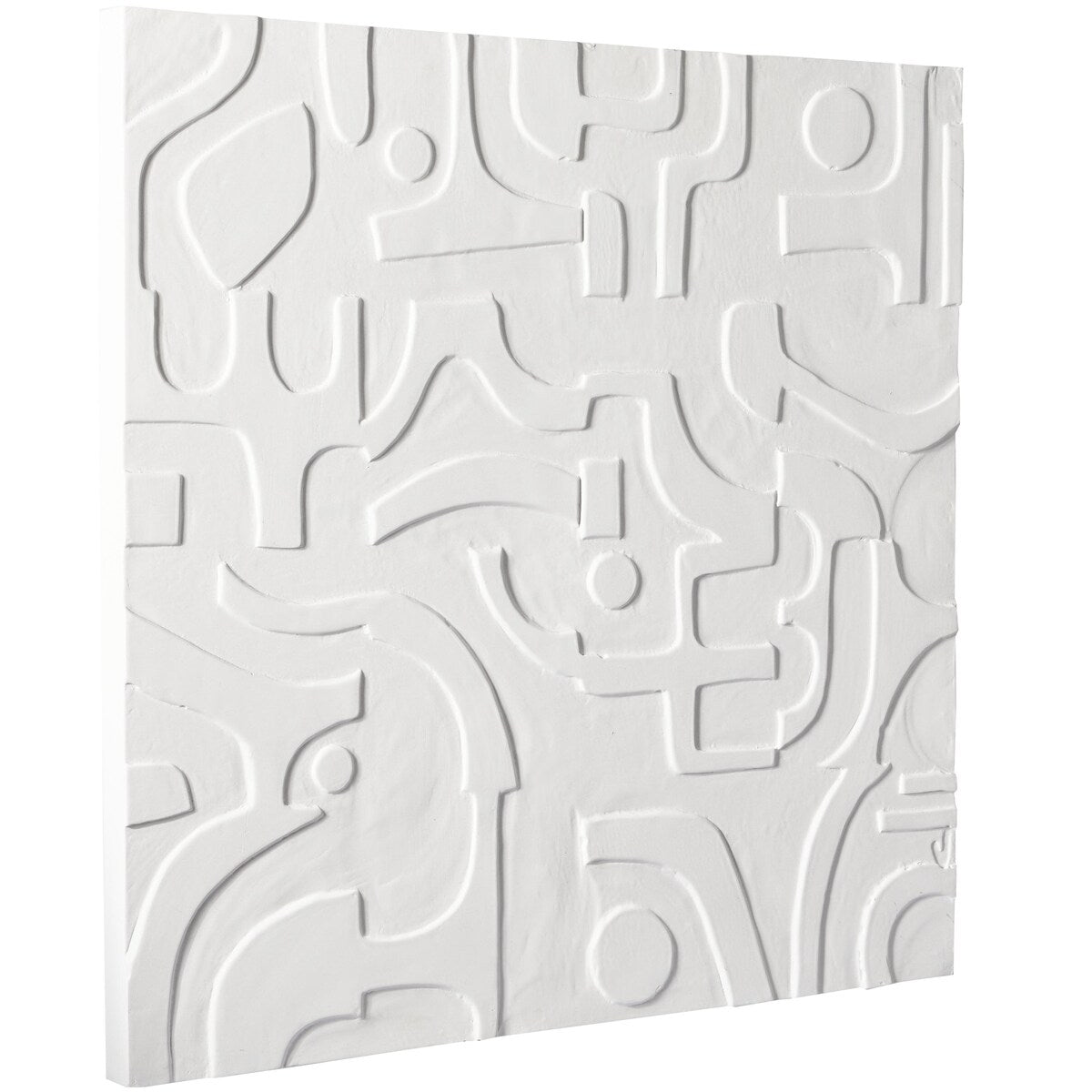 Wooden Geometric Handmade Intricately Carved Home Wall Decor - White - CosmoLiving by Cosmopolitan