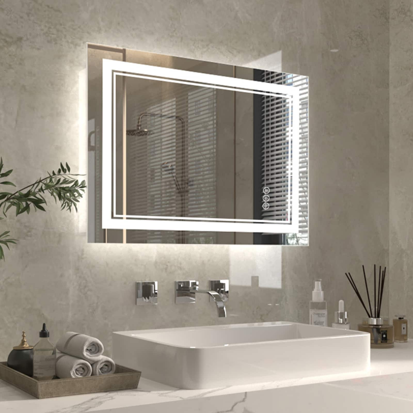 ExBrite Anti-Fog LED Bathroom Mirror with Endless Dimming