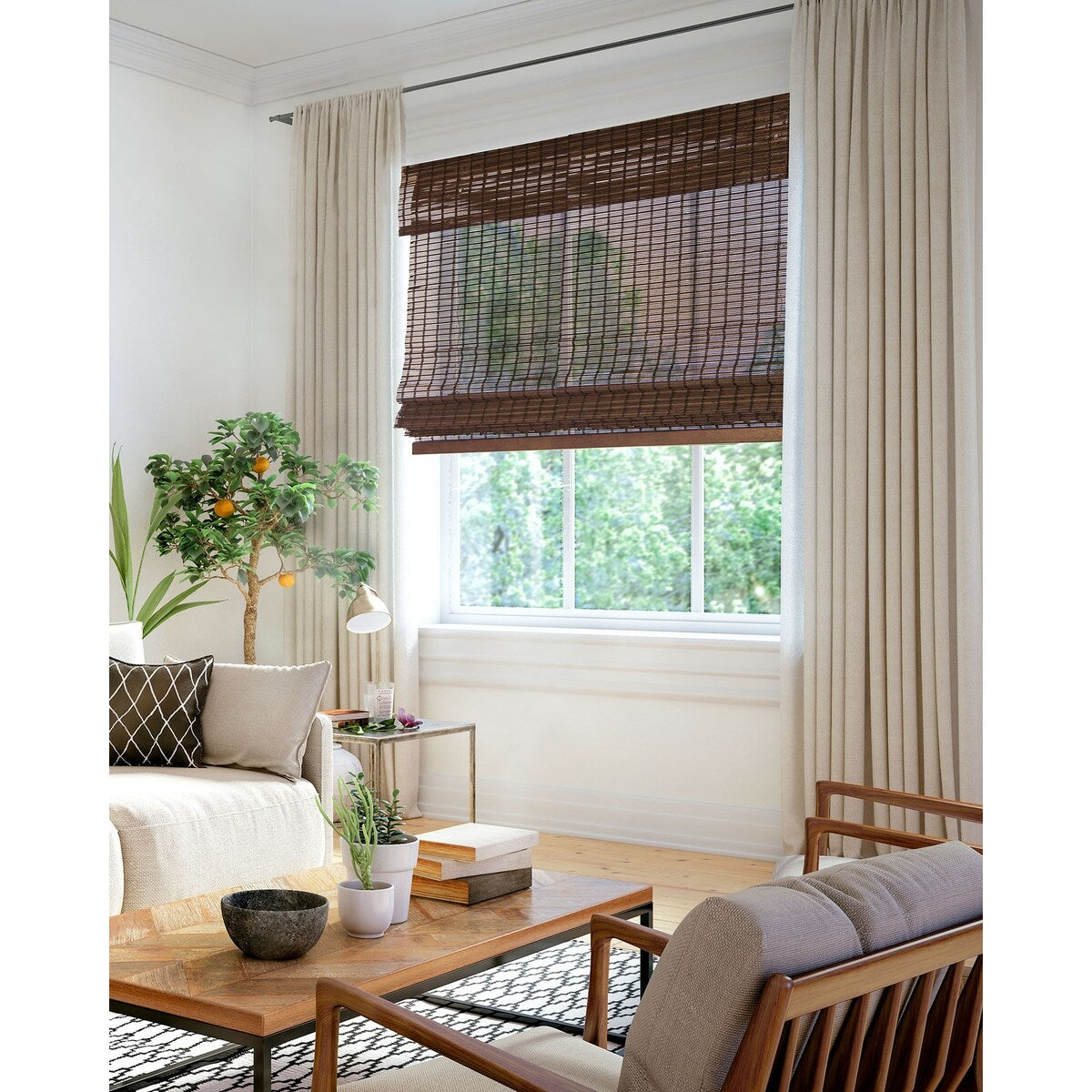 Chicology Cordless Bamboo Light-filtering Roman Shades