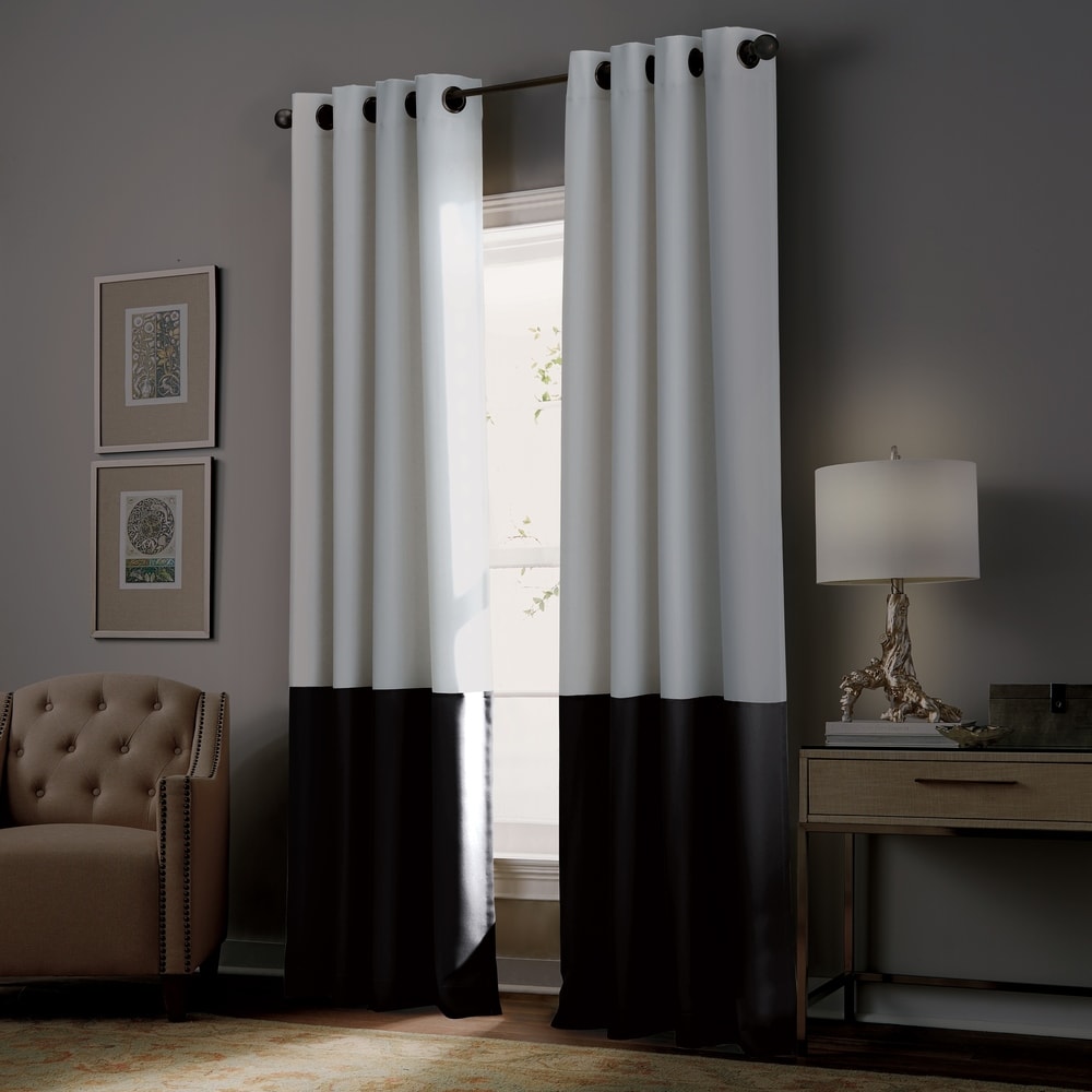 Curtainworks Kendall Blackout Color Block Grommet Curtain Panel