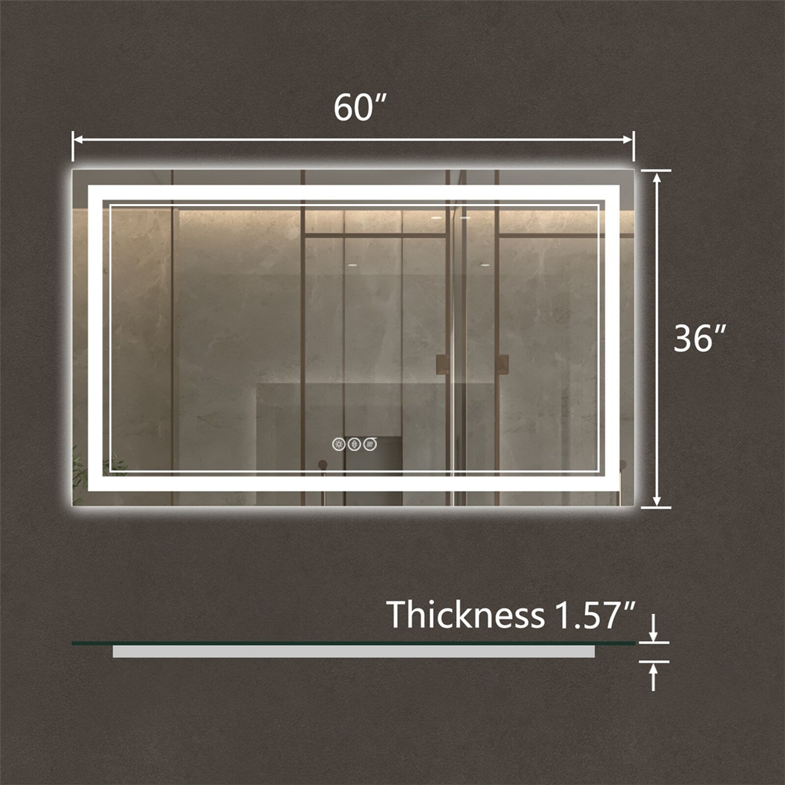 ExBrite Anti-Fog LED Bathroom Mirror with Endless Dimming