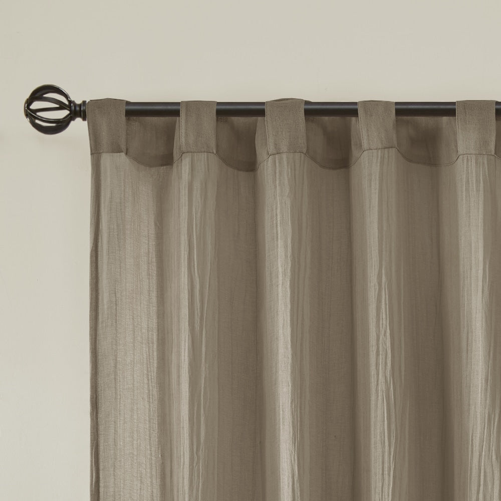 Madison Park Kaylee Solid Crushed Sheer Window Curtain Pair