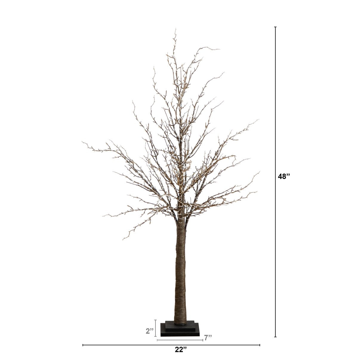 4' Pre-Lit Halloween Black Twig Tree with 63 Warm White LED Lights