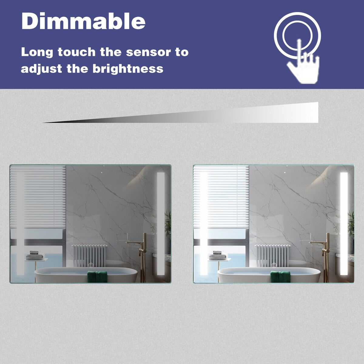 ExBrite LED Bathroom Mirror with Stepless Dimming