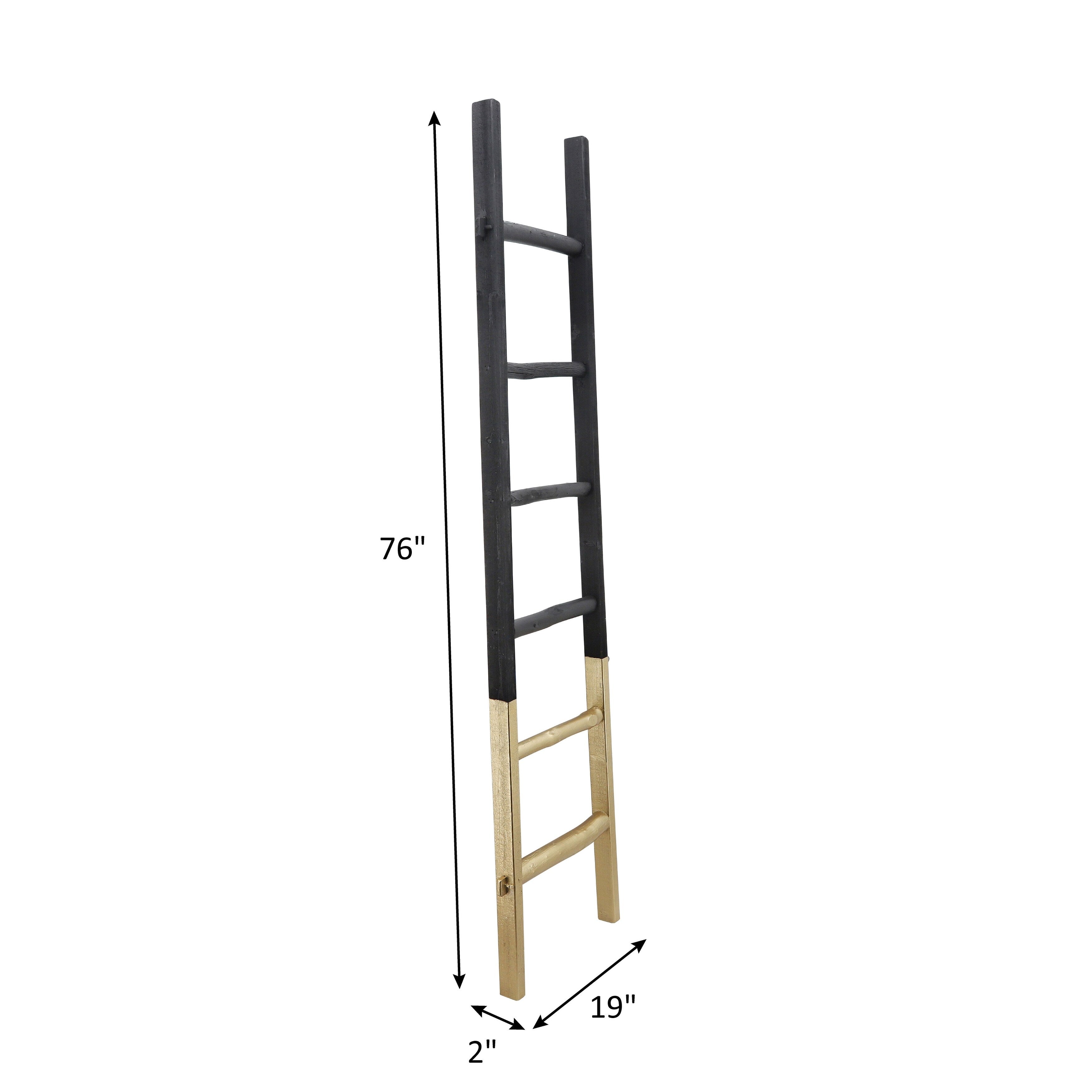 Sagebrook Home Rustic 6ft Tall Blanket Ladder, Decorative Freestanding Ladder For Storage - 19 x 2 x 76