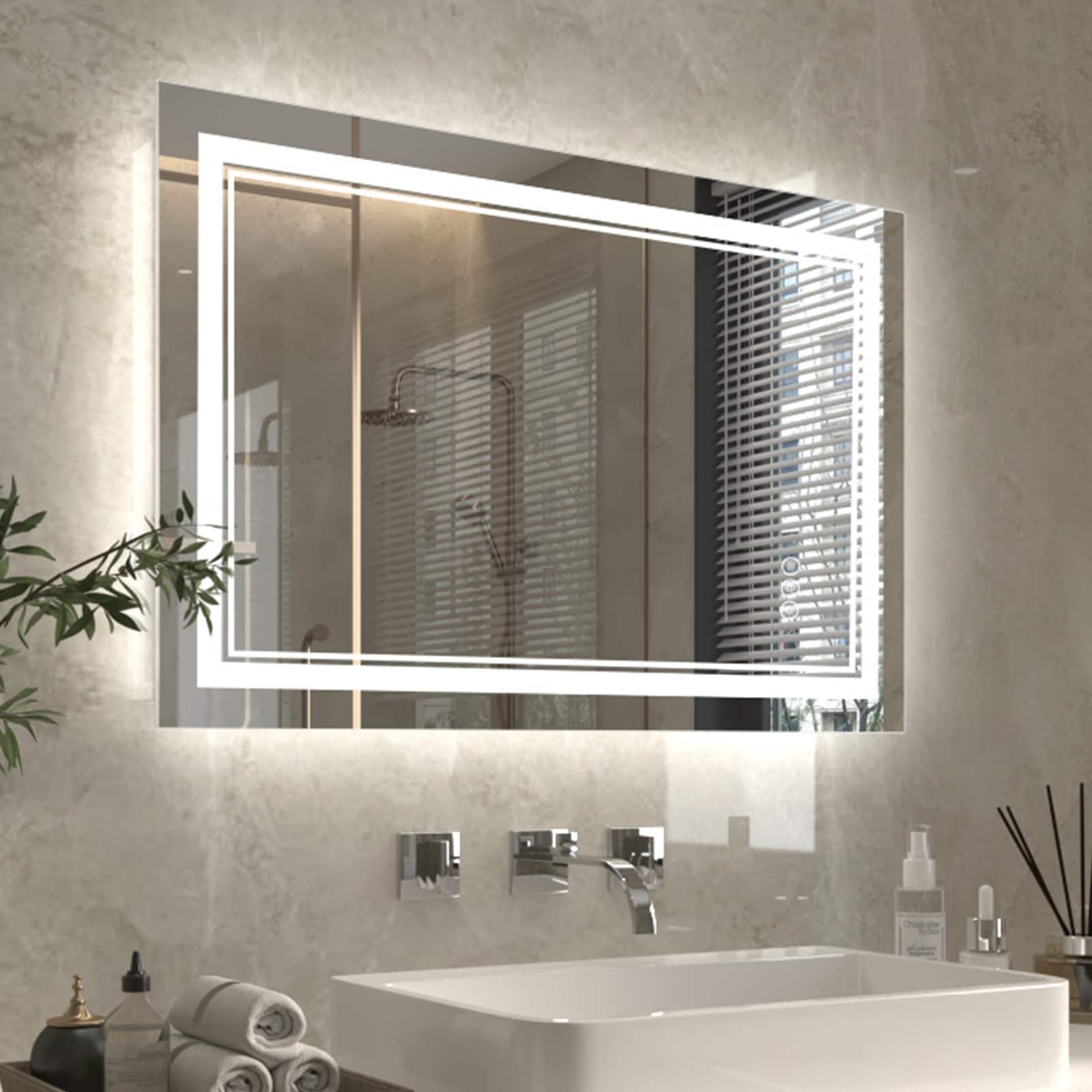 ExBrite Anti-Fog LED Bathroom Mirror with Endless Dimming