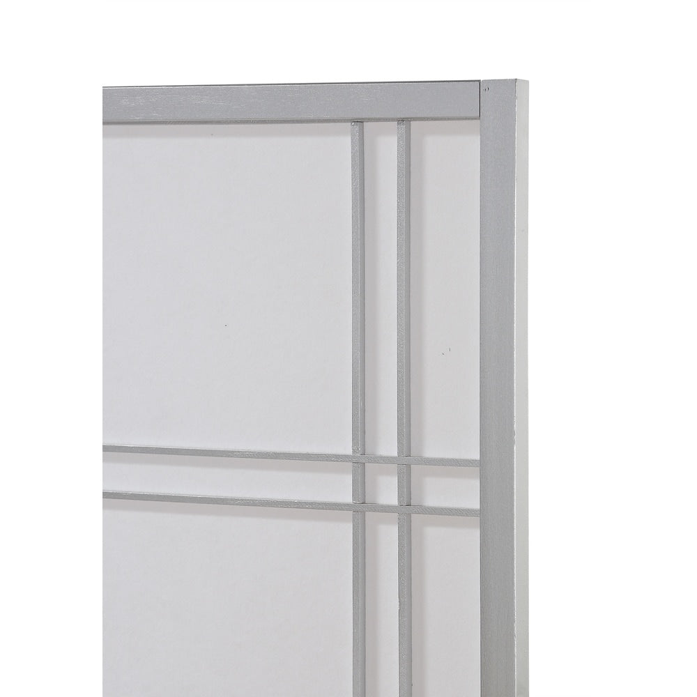 Roundhill Furniture Seto White Wood and Paper 4-panel Room Divider Screen