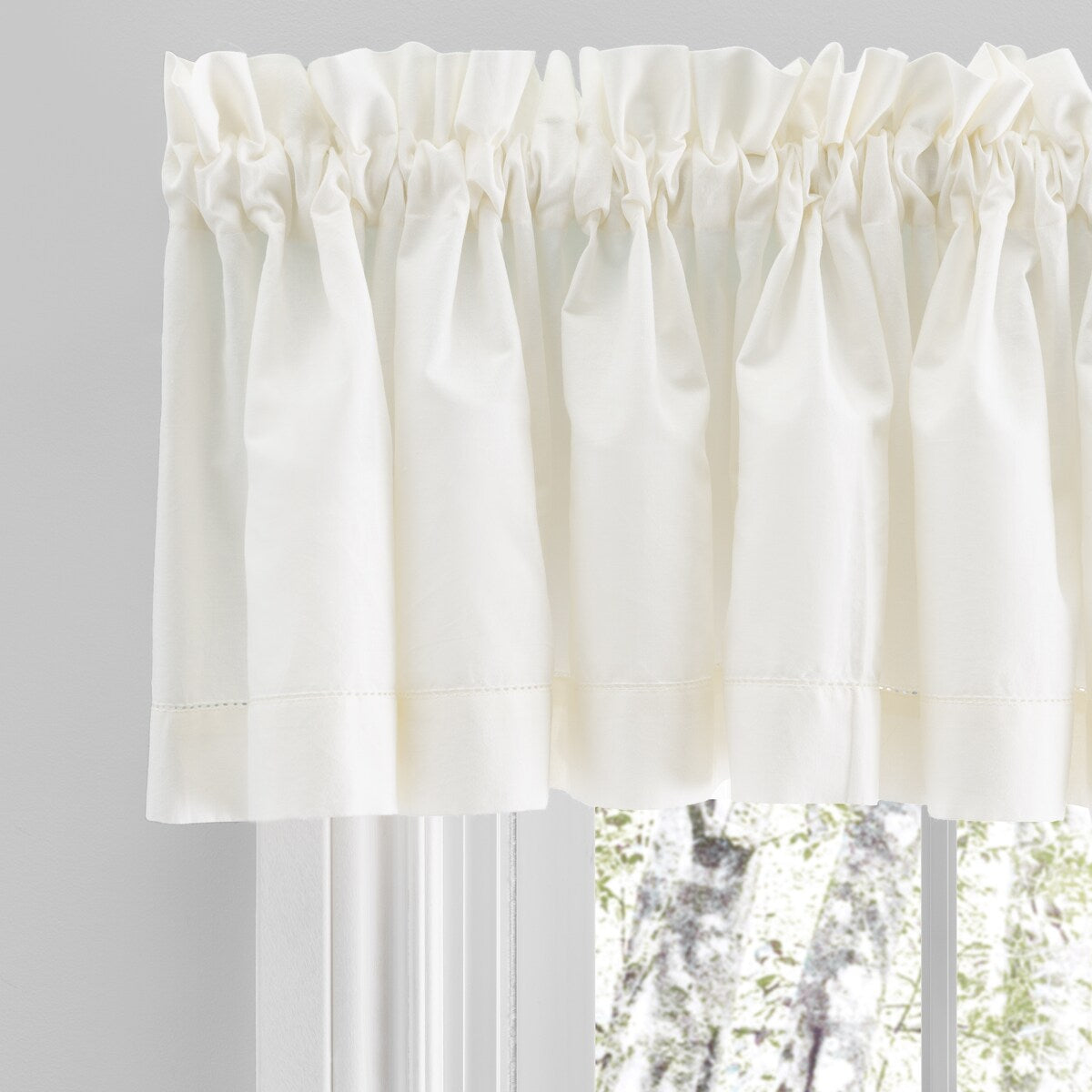 Simplicity Hemstitch 100% Cotton Rod Pocket Kitchen Curtains - Tier, Swag or Valance (Sold Separately)