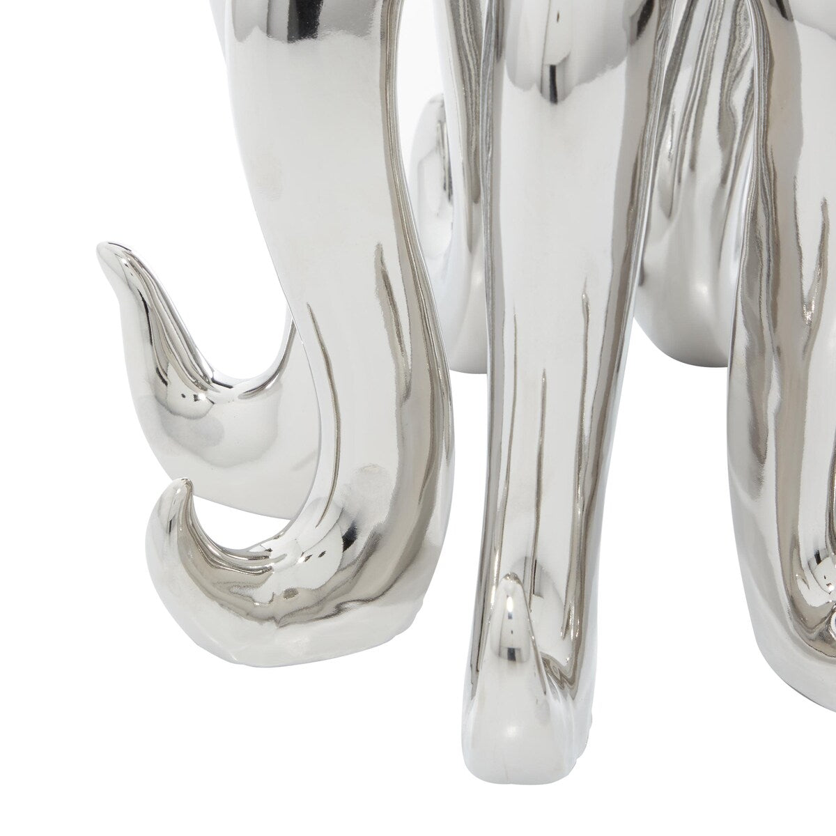 Porcelain Ceramic Octopus Tall Decorative Sculpture with Long Tentacles - Silver - Roche River Decor