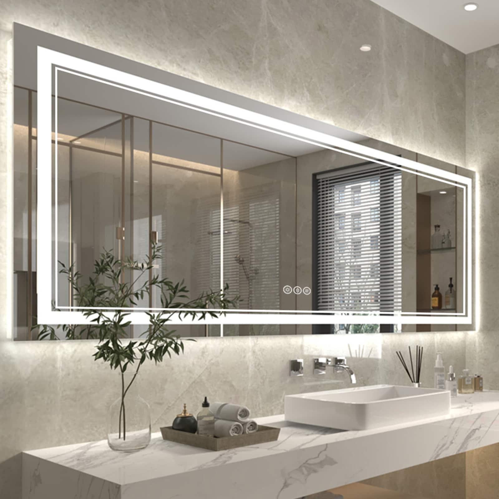 ExBrite Anti-Fog LED Bathroom Mirror with Endless Dimming