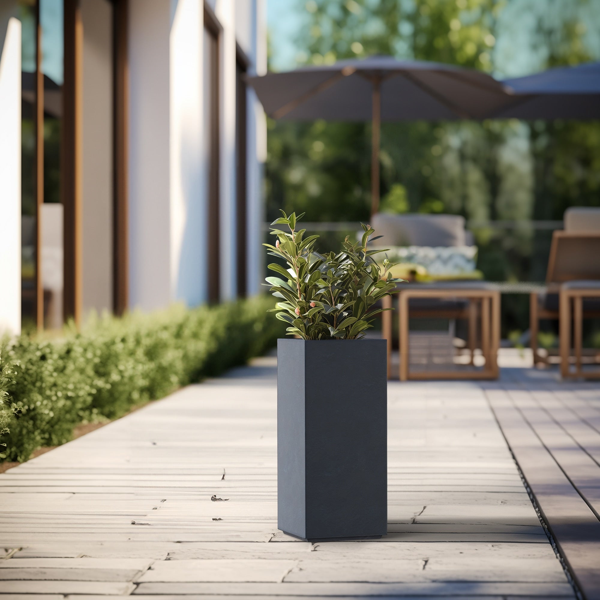 Tall Concrete Rectangle Plant Boxes / Large Indoor and Outdoor Flower Planters