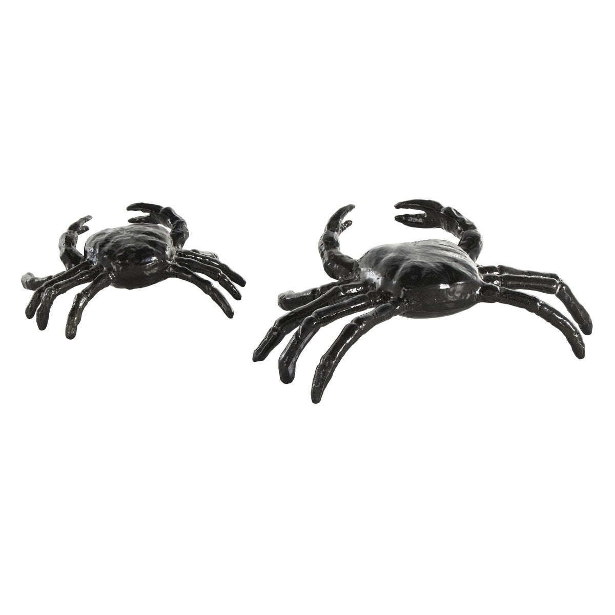 Aluminum Metal Crab Decorative Sculpture - Set of 2 Black - Roche River Decor