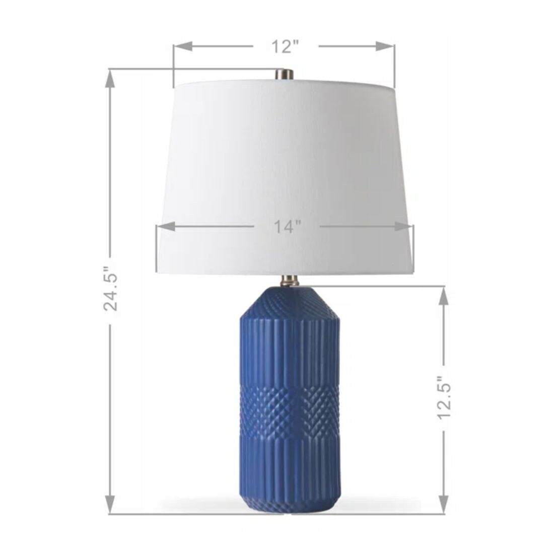 24.5-inch Modern Ceramic Table Lamp with fabric Shade (Set of 2)