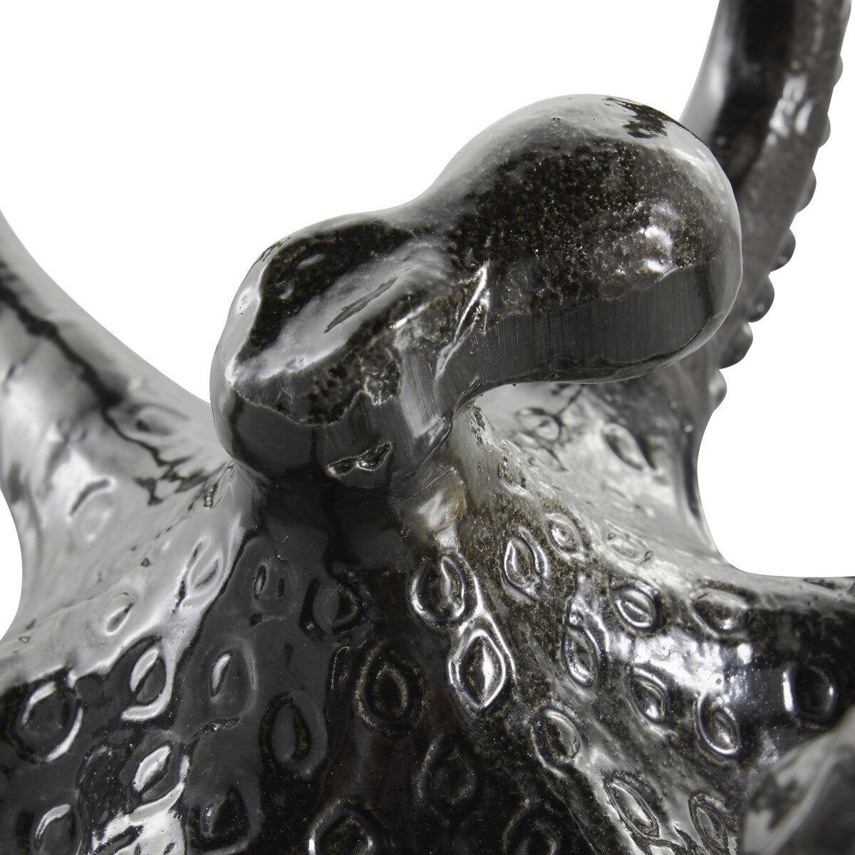 Aluminum Metal Octopus Decorative Sculpture with Splayed Arms - Set of 2 Black - Roche River Decor