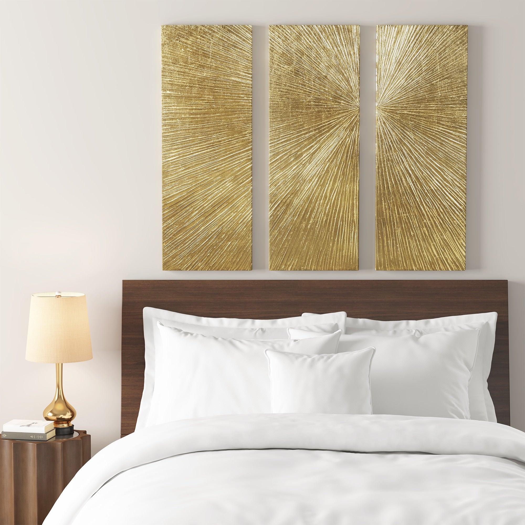 Madison Park Signature Sunburst Hand Painted Triptych 3-piece Dimensional Resin Wall Art Set