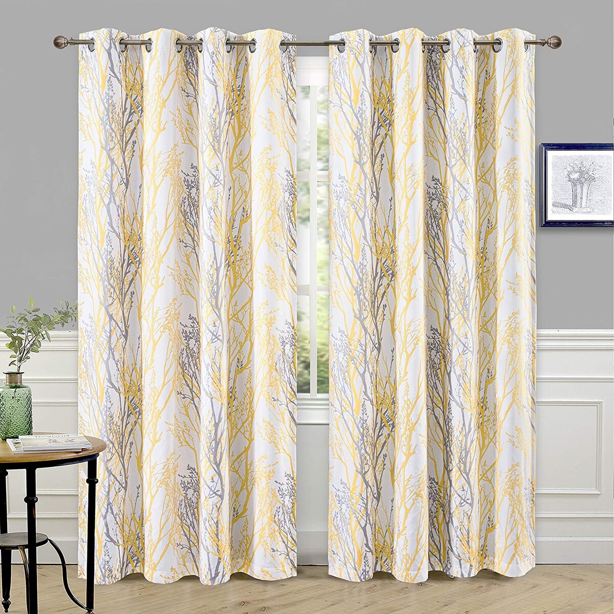 Tree Branch Grommet Window Curtain Panel