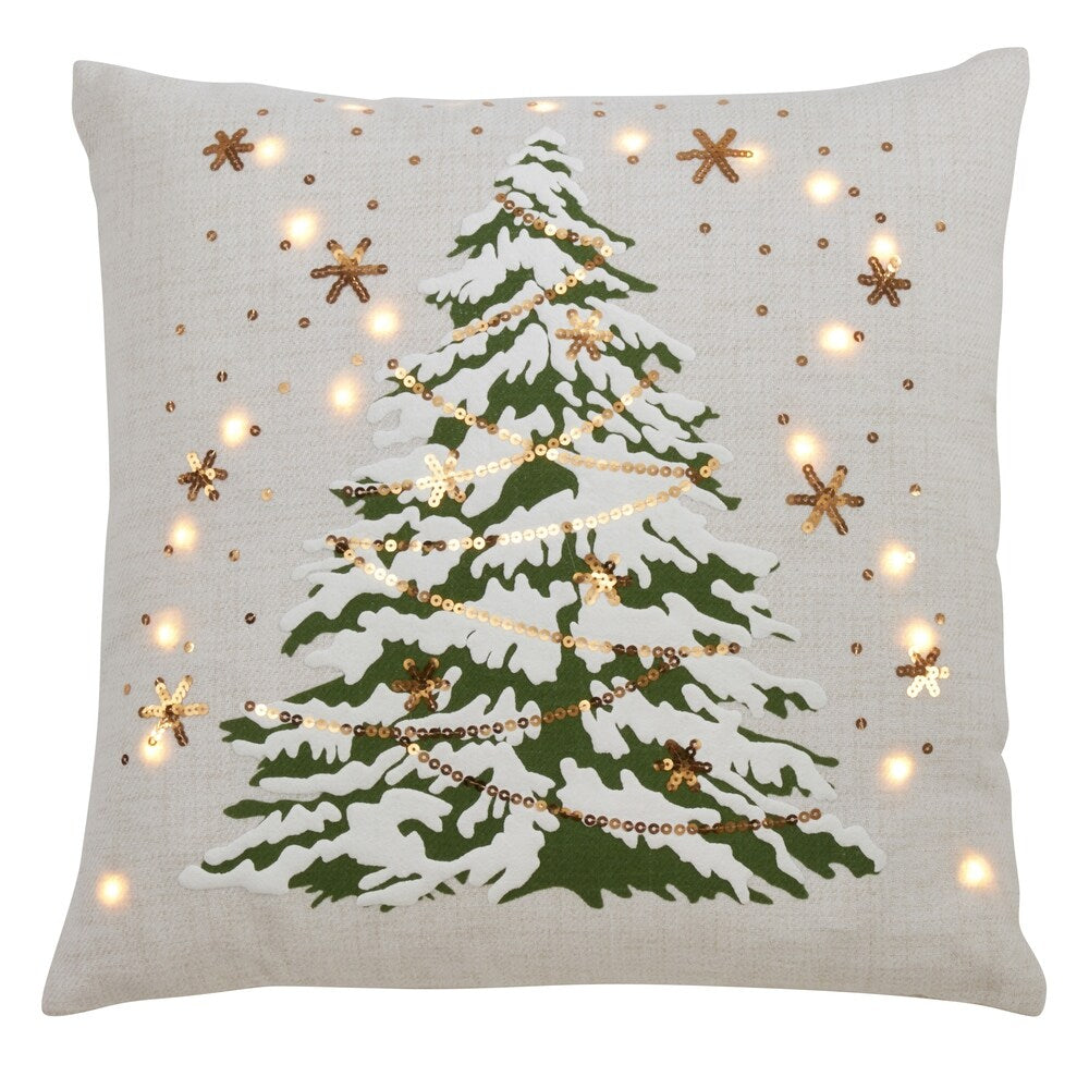 Christmas Tree Throw Pillow With LED Lights