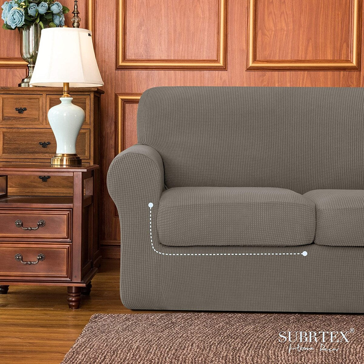 Subrtex Stretch Loveseat Slipcover Cover with 2 Separate Cushion Cover