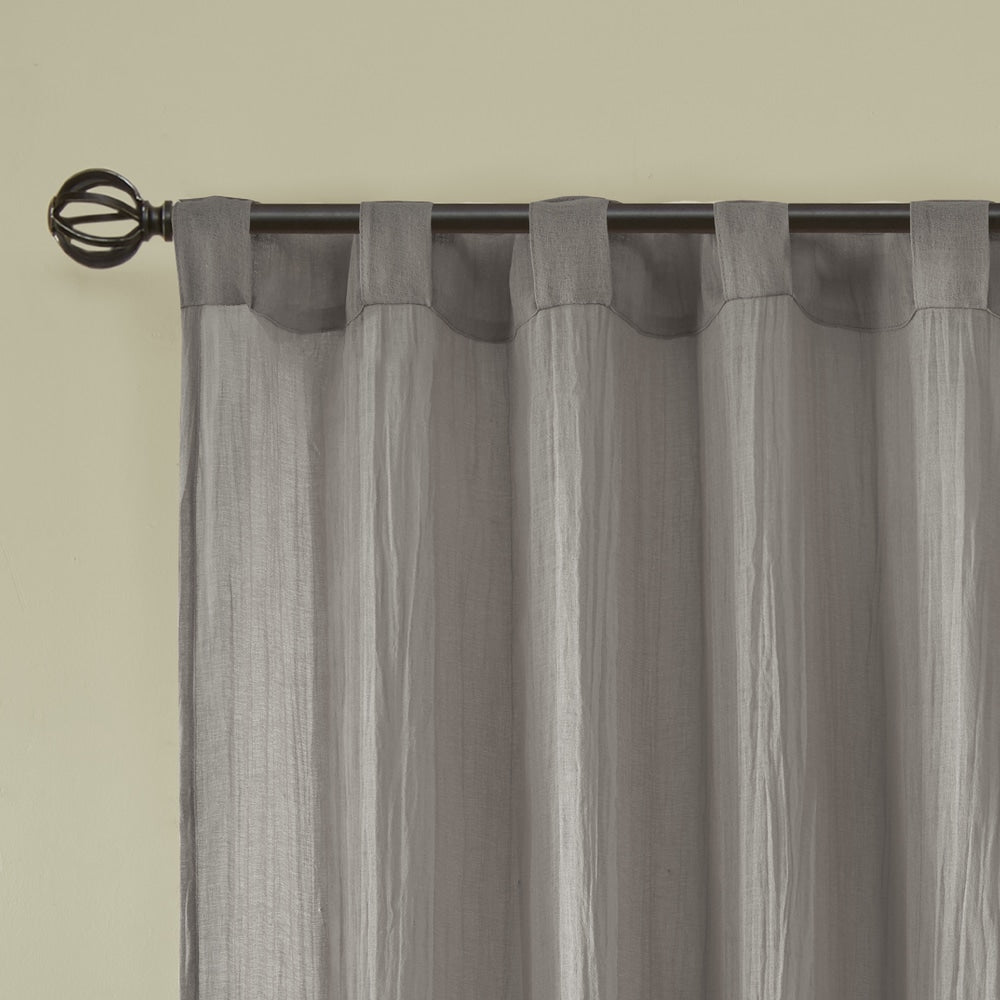 Madison Park Kaylee Solid Crushed Sheer Window Curtain Pair