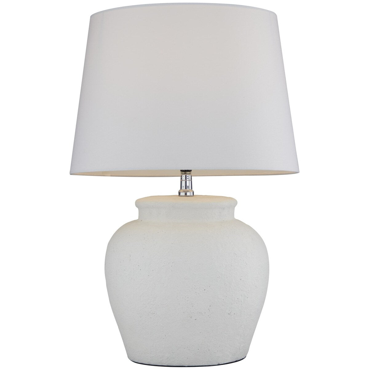 Cement Stone Pot Inspired Room Table Lamp with Textured Exterior - White - Roche River Decor