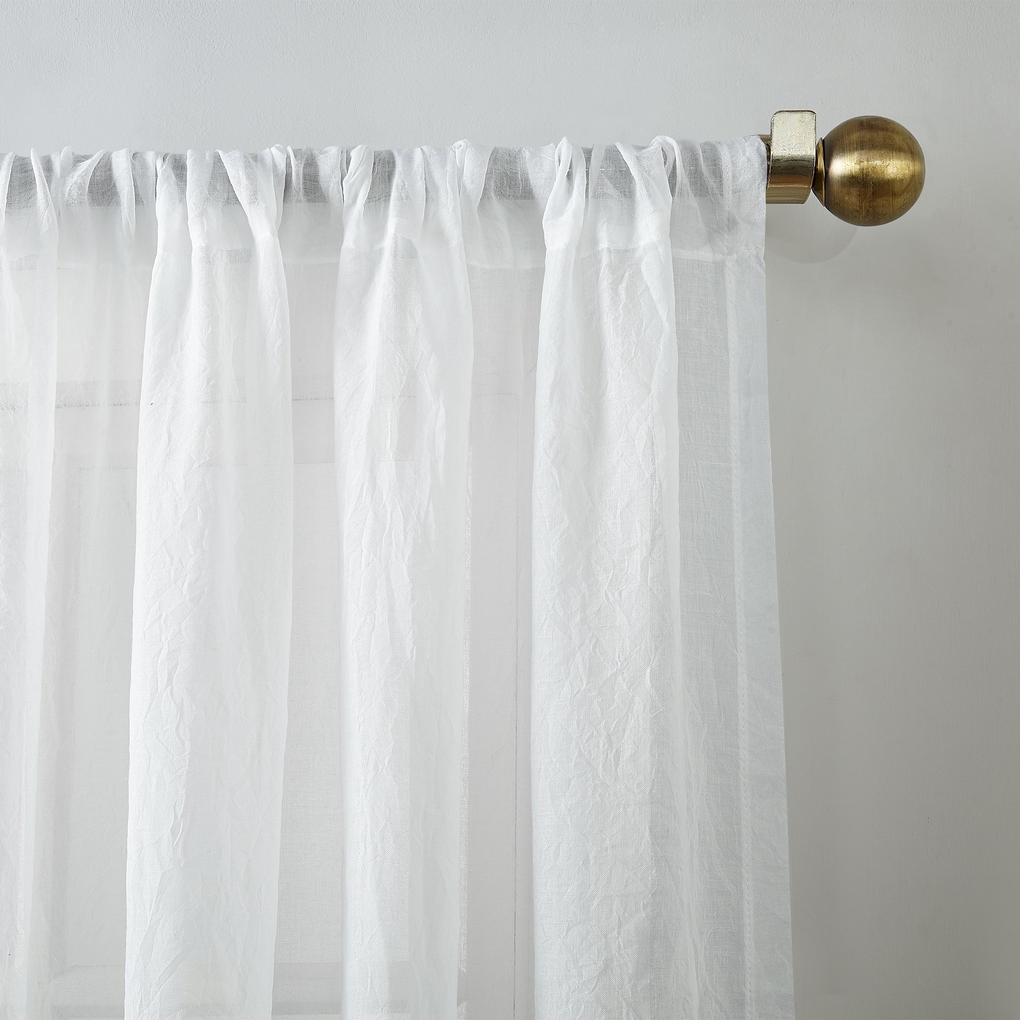 No. 918 Ladonna Crushed Texture Semi-Sheer Rod Pocket Curtain Panel, Single Panel