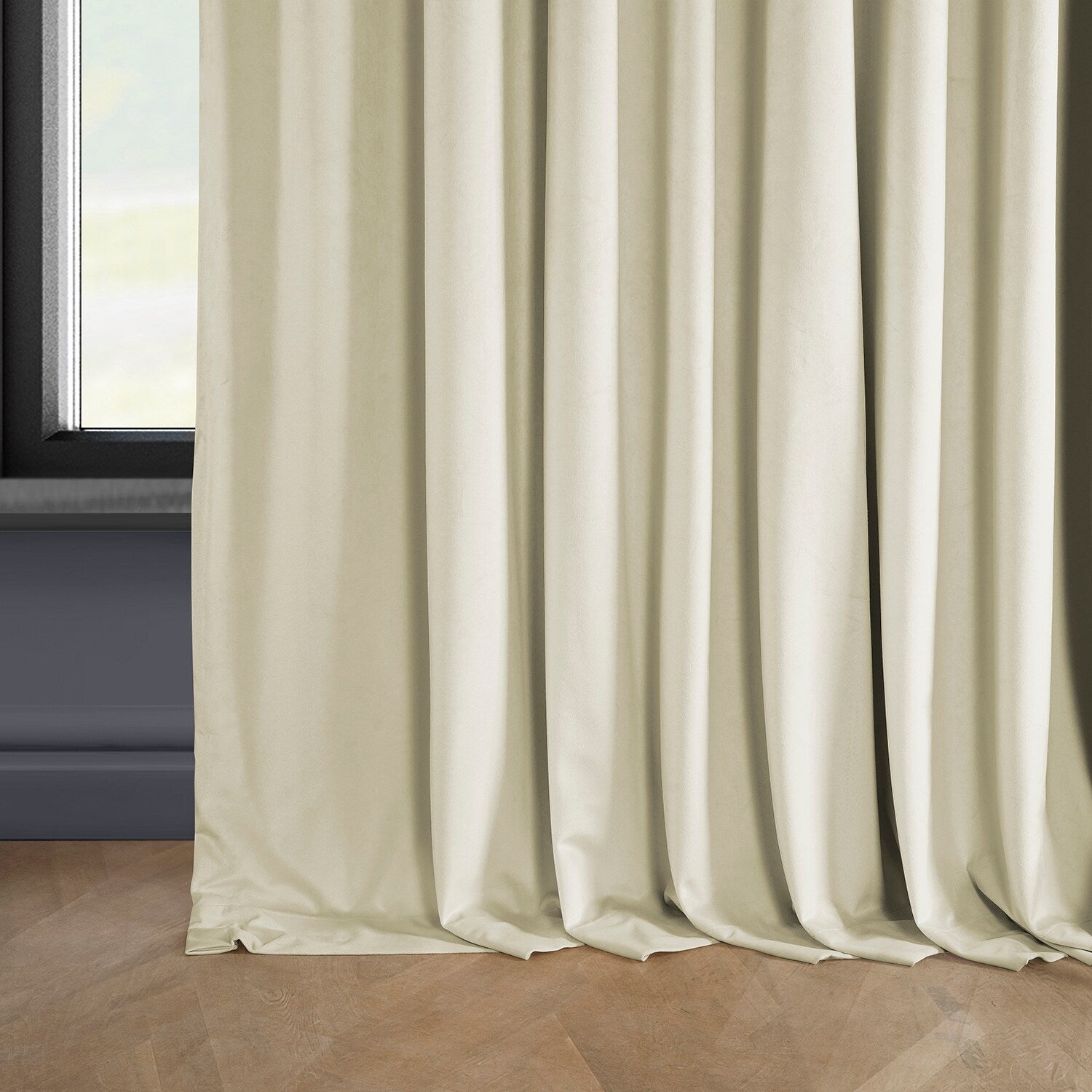 Exclusive Fabrics Extra Wide Heritage Plush Velvet Room Darkening Curtain (1 Panel)